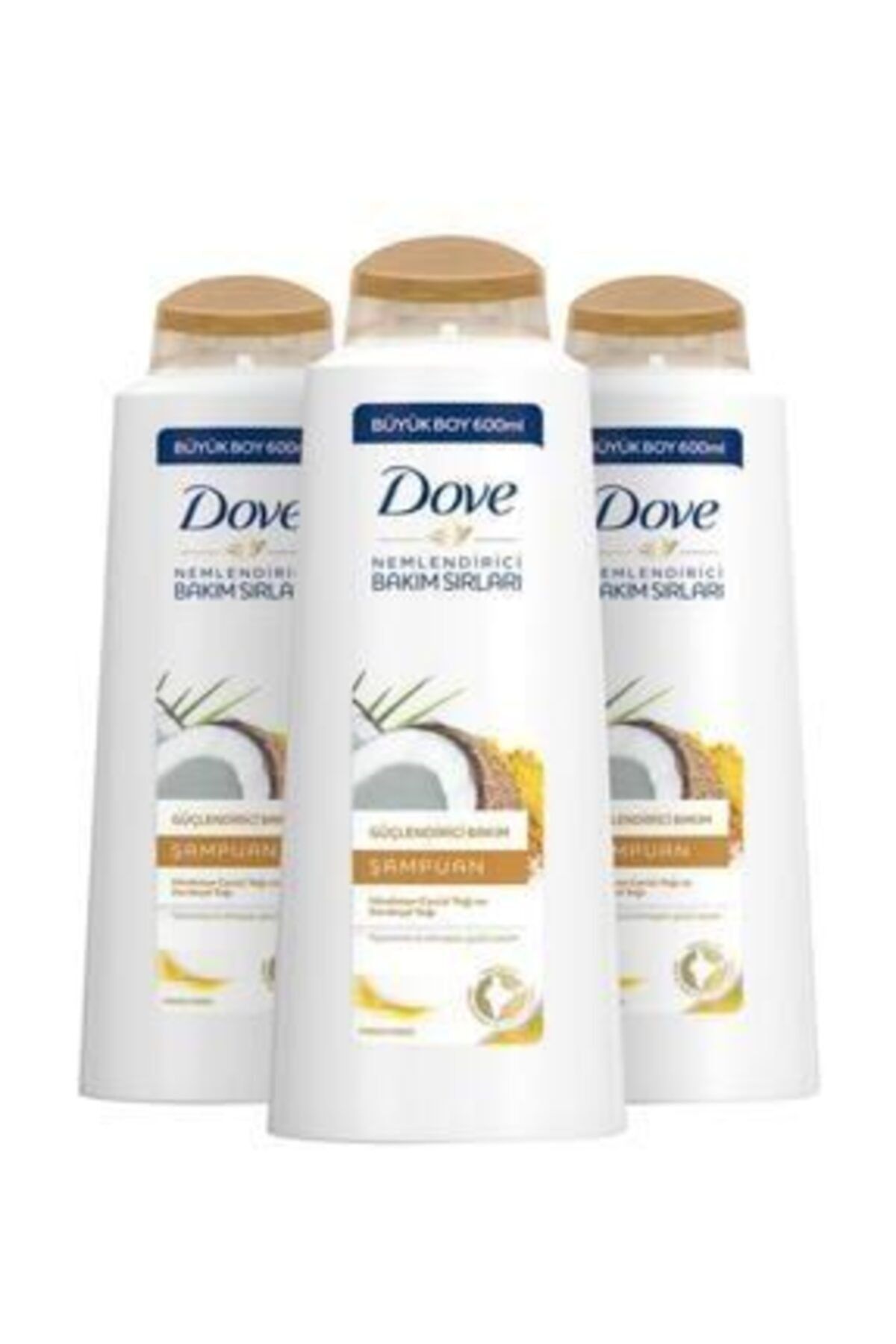 Dove Hindistan Cevizi Özlü Güçlendirici Saç Bakım Şampuanı 600 ml X3