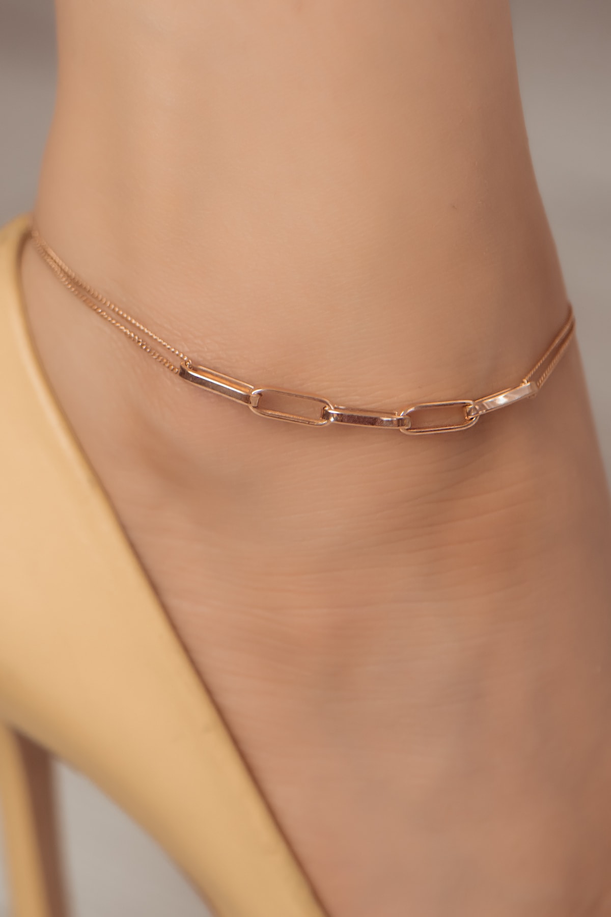 SEMİZ KUYUMCULUK Rose Altın Charm Halhal