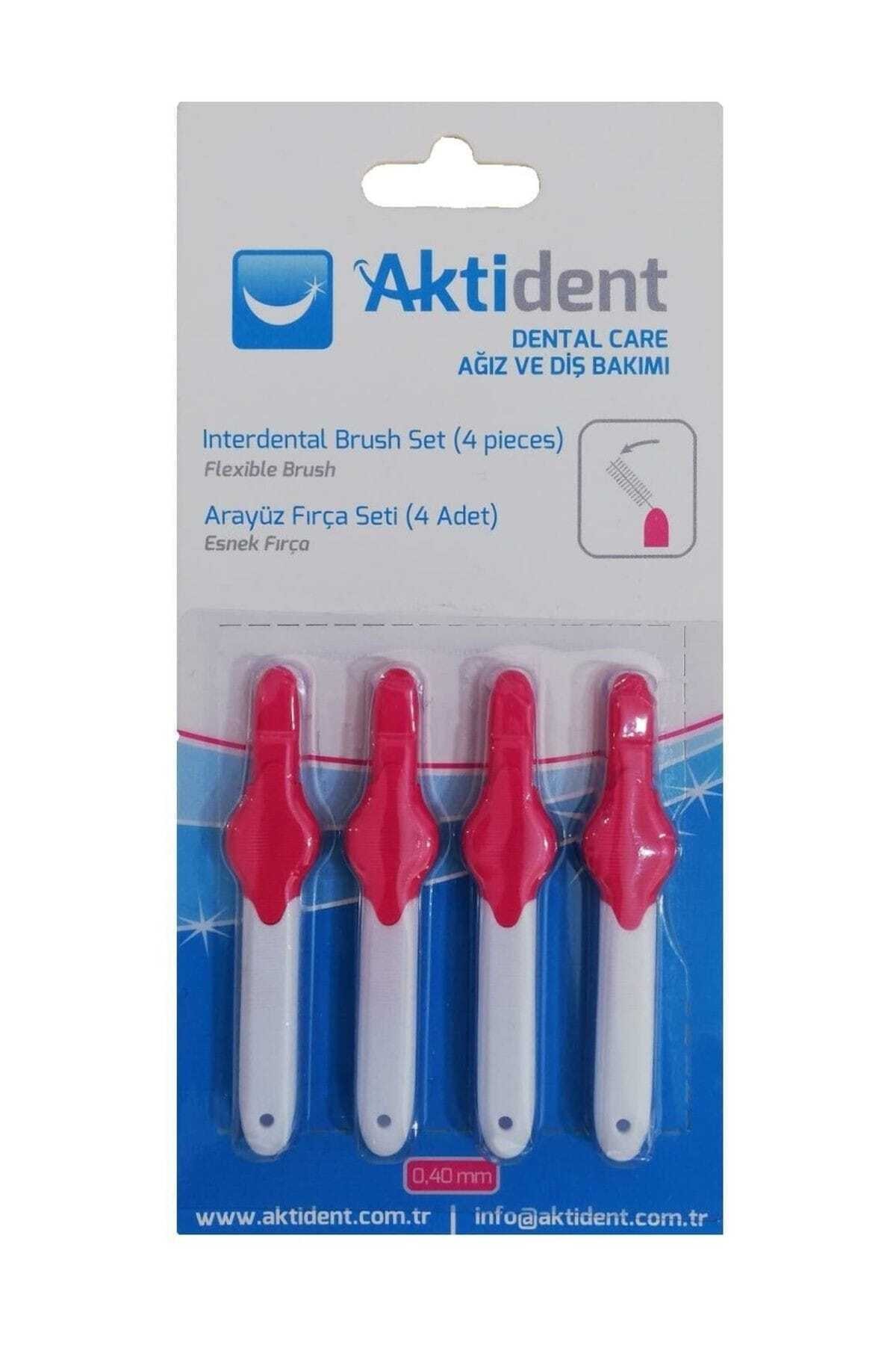 Aktident Arayüz Fırçası 0,40 mm Pembe 4'lü