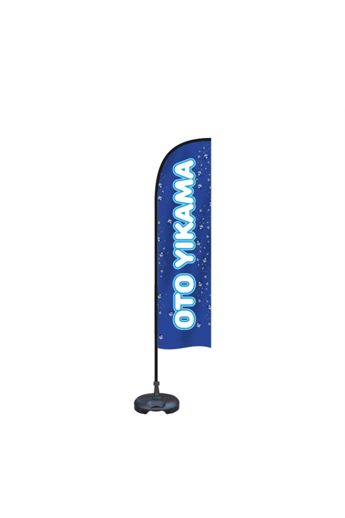 Burada Medikal ve Reklam Oto Yıkama Temalı Olta Yelken Bayrak 75x300 cm