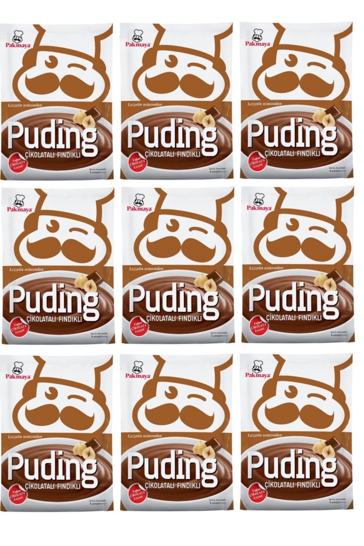 Pakmaya Çikolatalı Fındık Aromalı Puding 118 Gr X 9 Adet