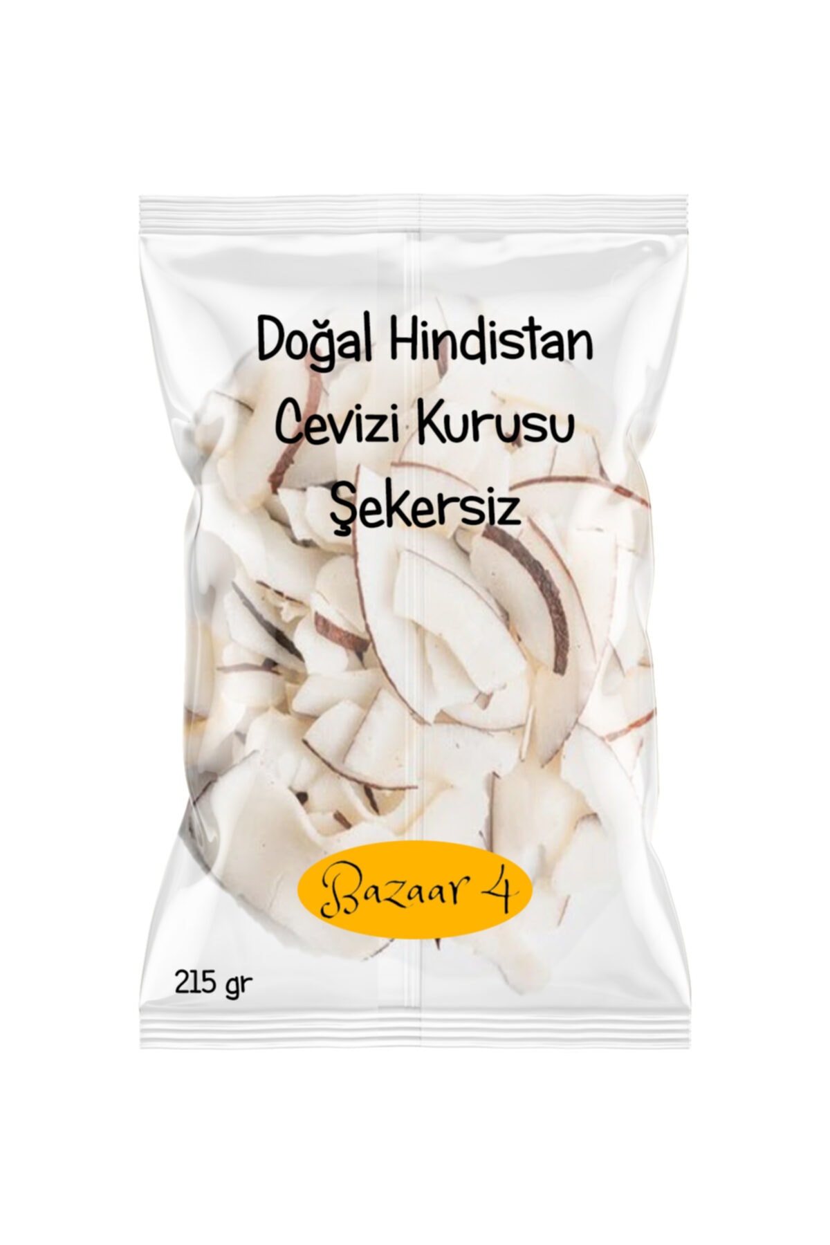 BAZAAR 4 Hindistan Cevizi Kurusu Dilimleri 215 Gr 1.kalite Şeker Ilavesiz