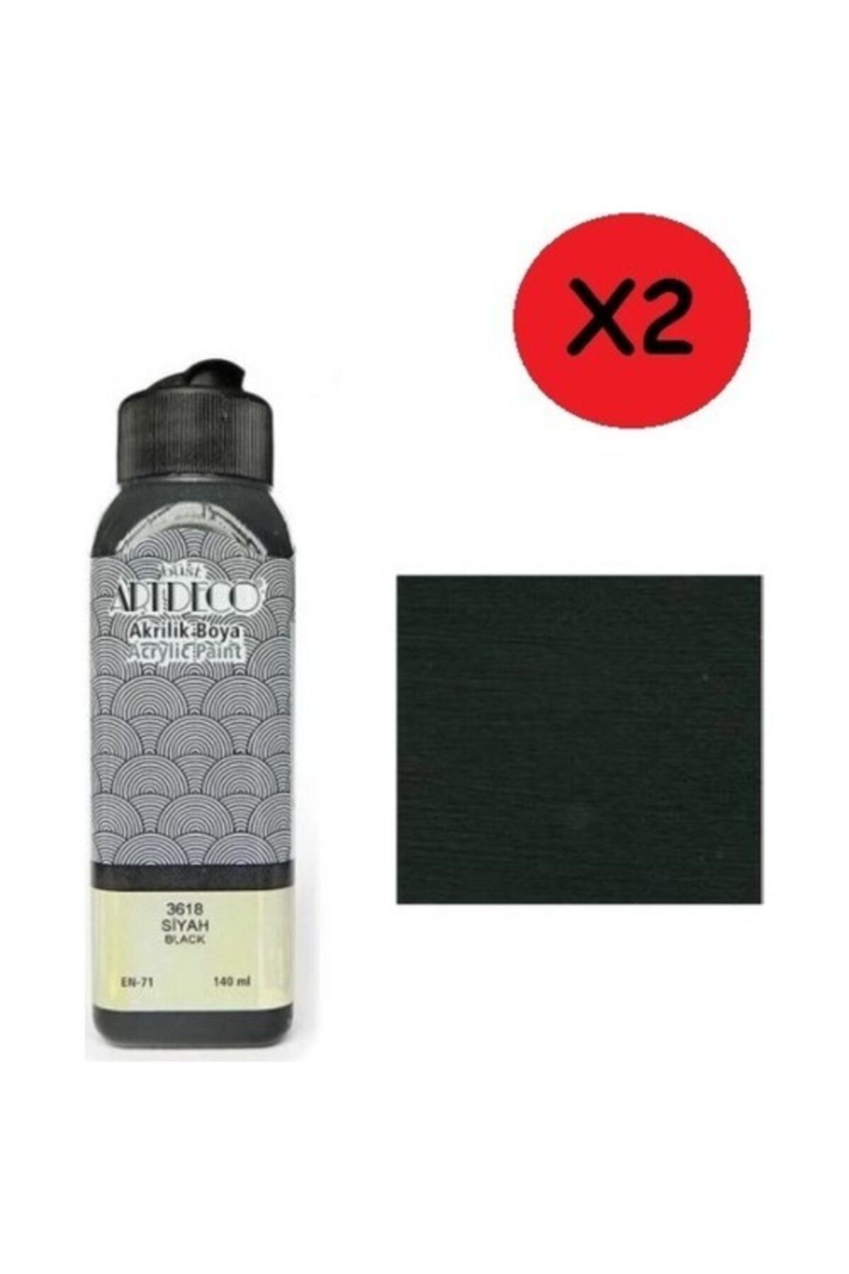 Artdeco 140 Ml. Akrilik Boya Siyah 2'li