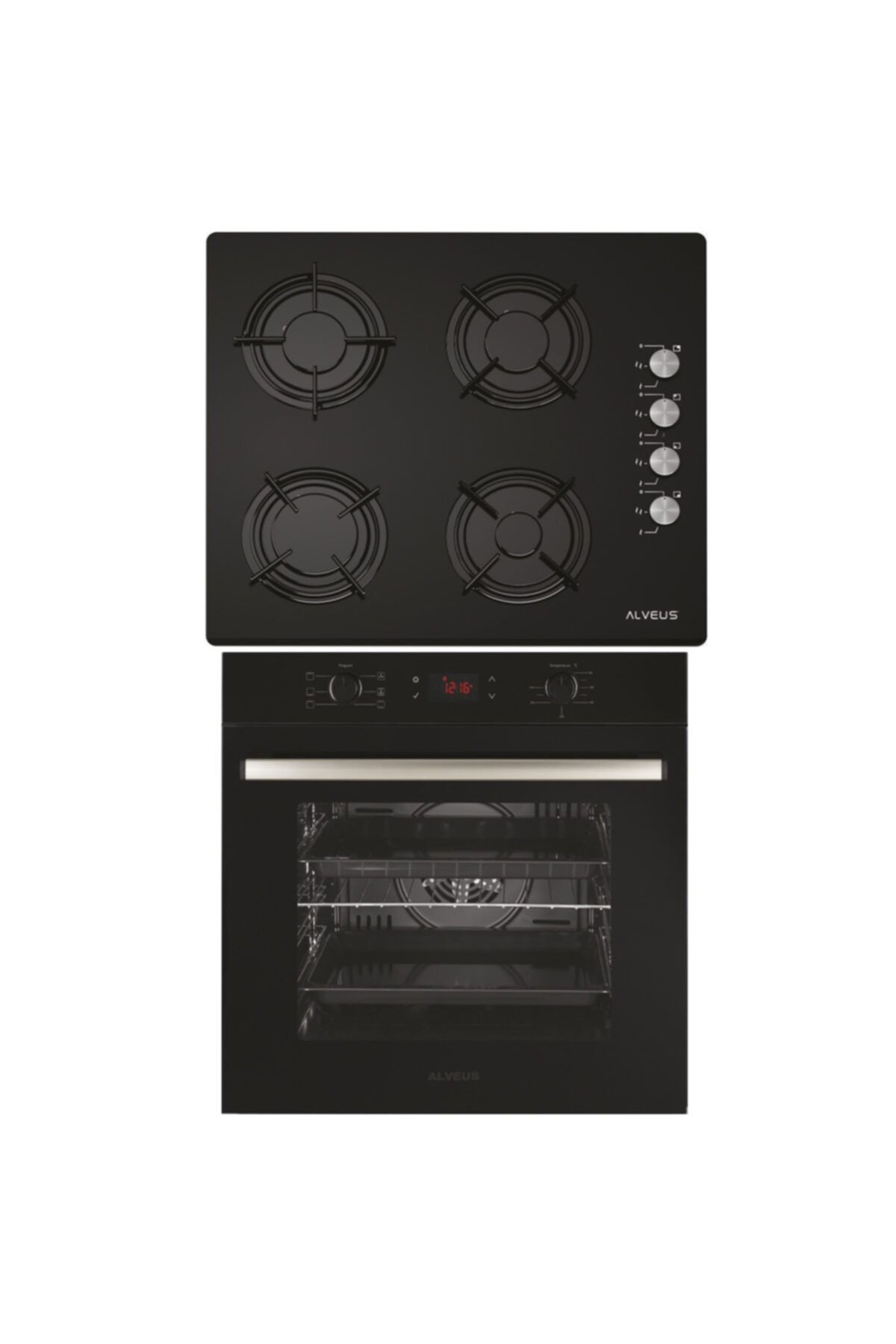 Alveus Kristal 2'li Siyah Ankastre Set (GLS640-MFA627)