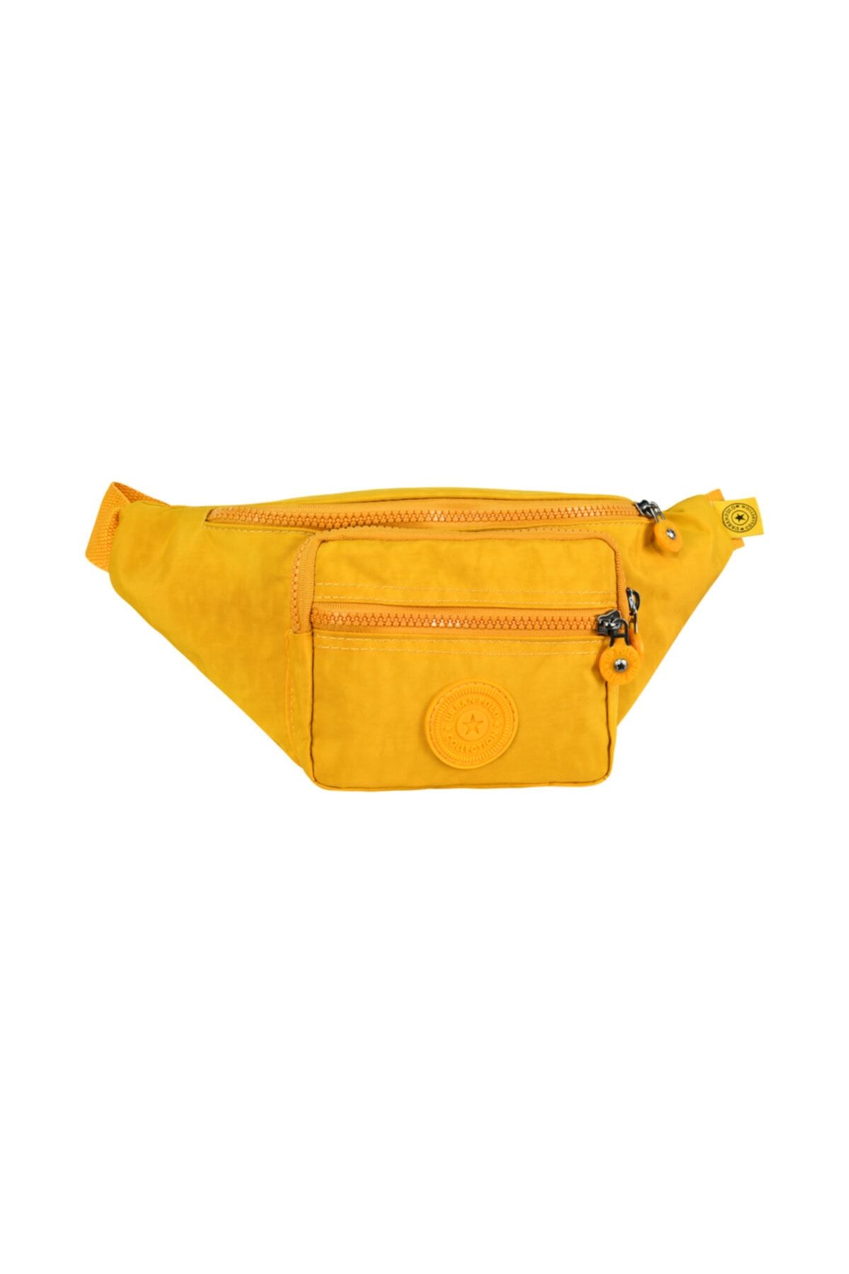 URBAN POLO Unisex Sarı Dört Bölmeli Krinkel Kumaş Göğüs ve Bel Çantası Cod: 4002