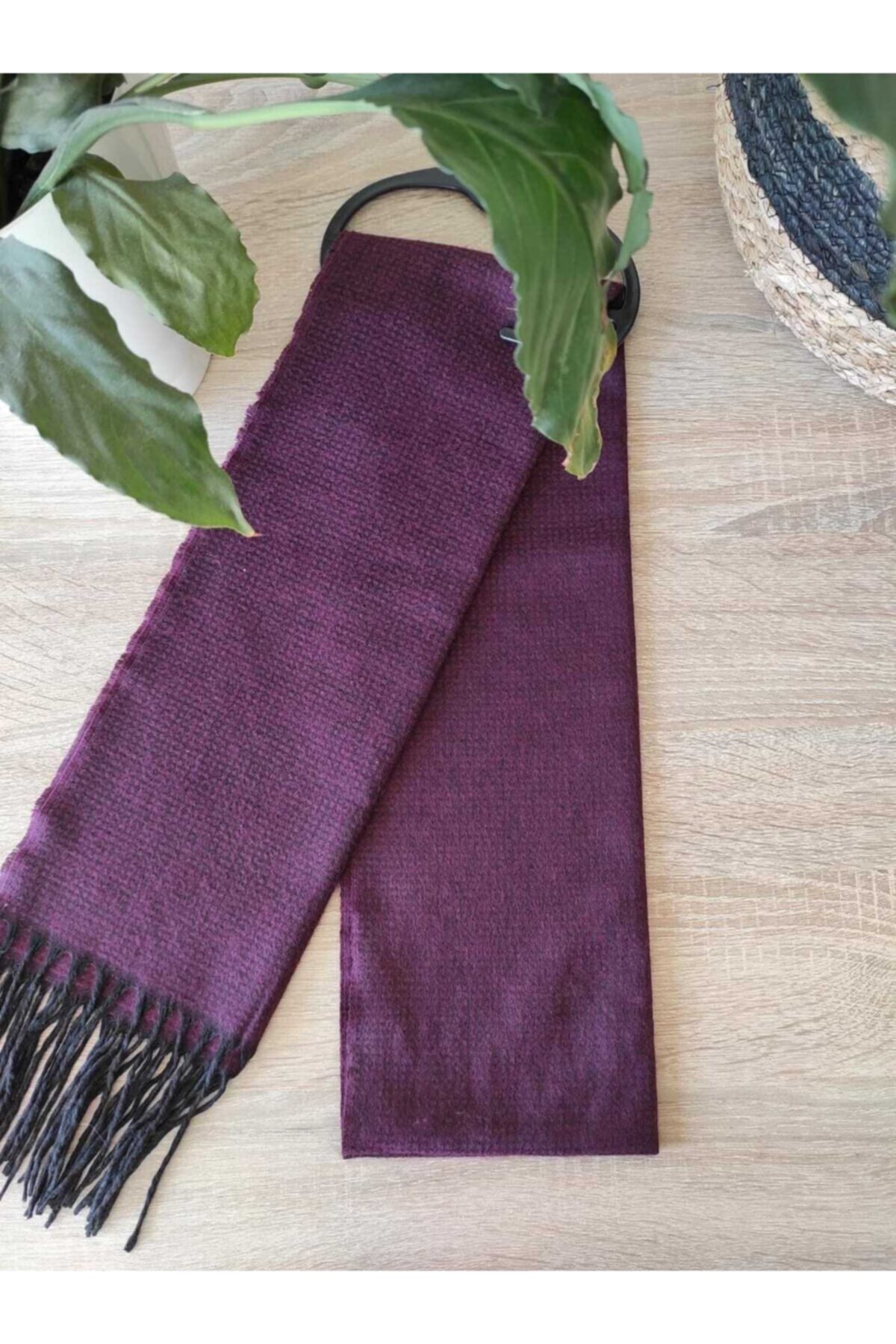 Elif Butik Erkek Bordo Yünlü Atkı