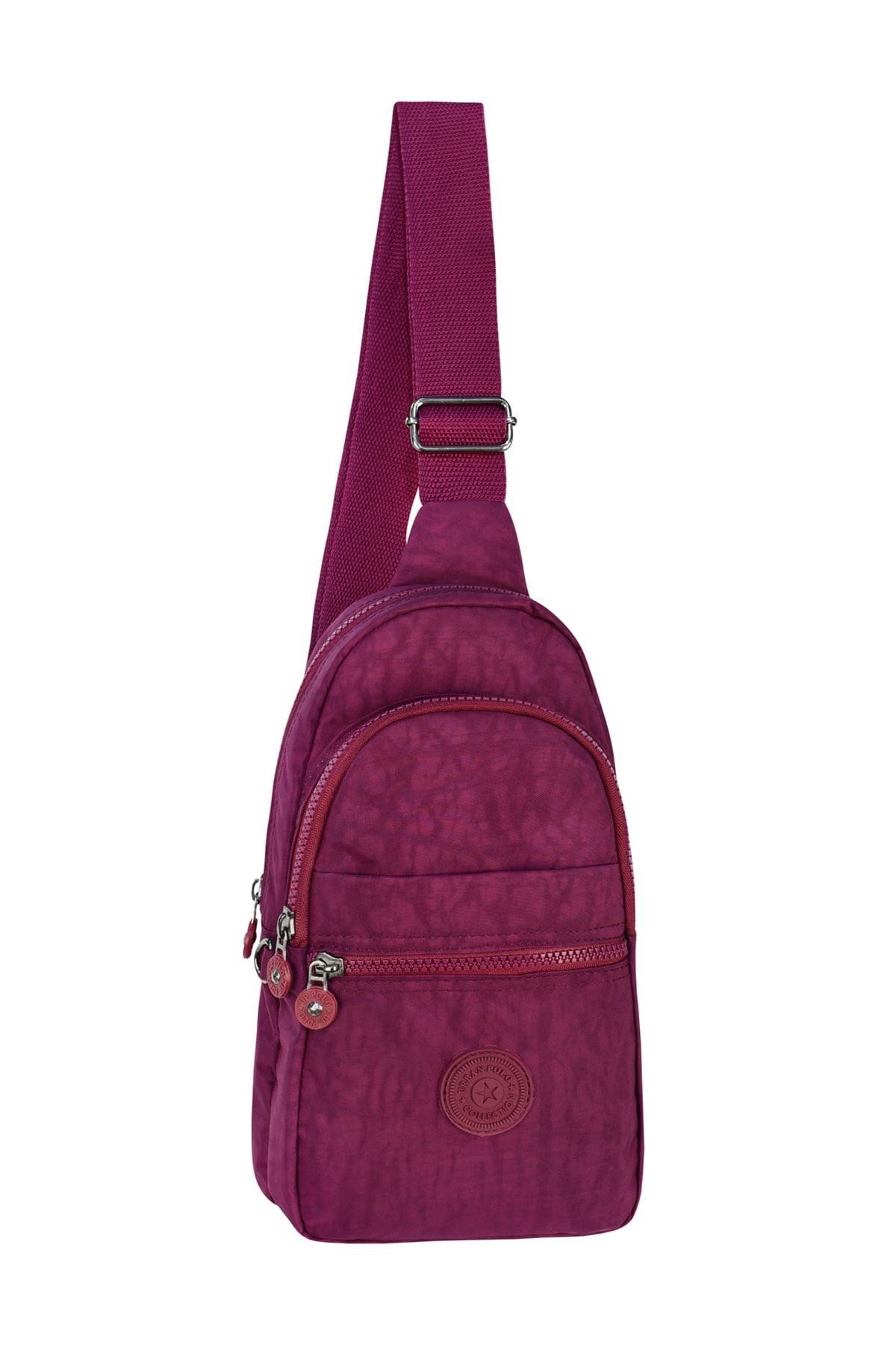 URBAN POLO Unisex Bordo Dört Bölmeli Krinkel Kumaş Göğüs Ve Bel Çantası Cod: 4001