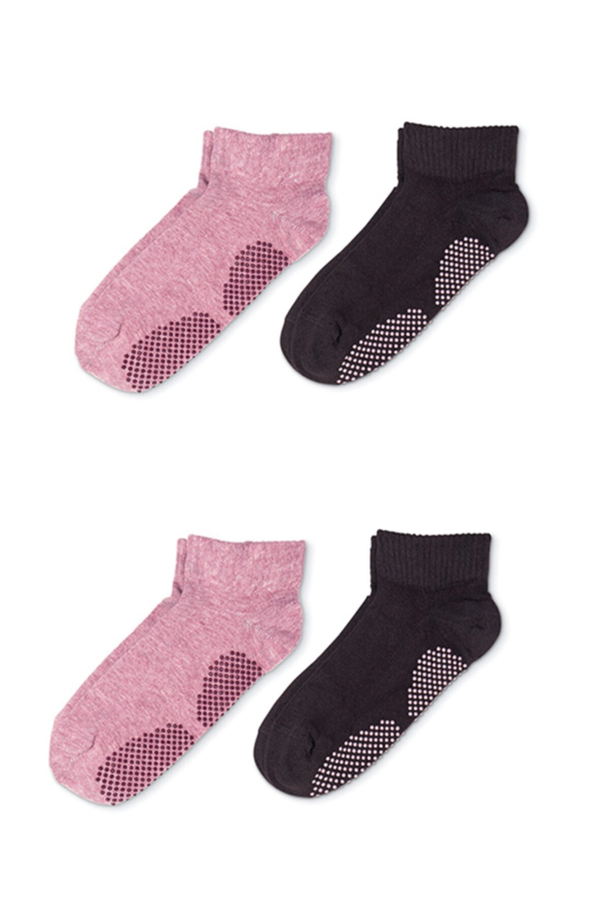 MEM SOCKS Kadın Organik Pamuklu Pilates,yoga Ve Dans Çorabı 4 lü