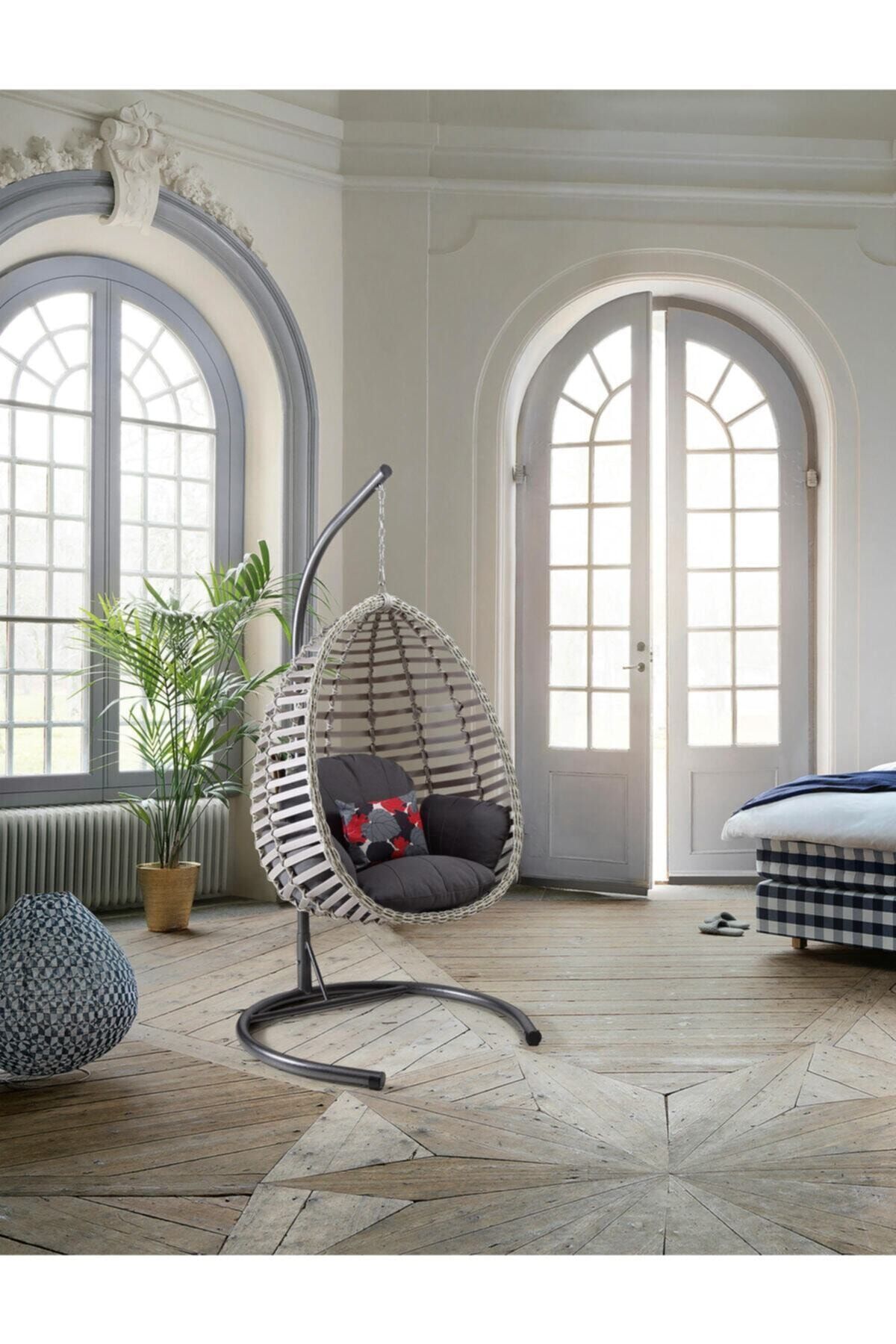 Capri Swing Tekli Rattan Gümbet Bahçe Balkon Salıncağı