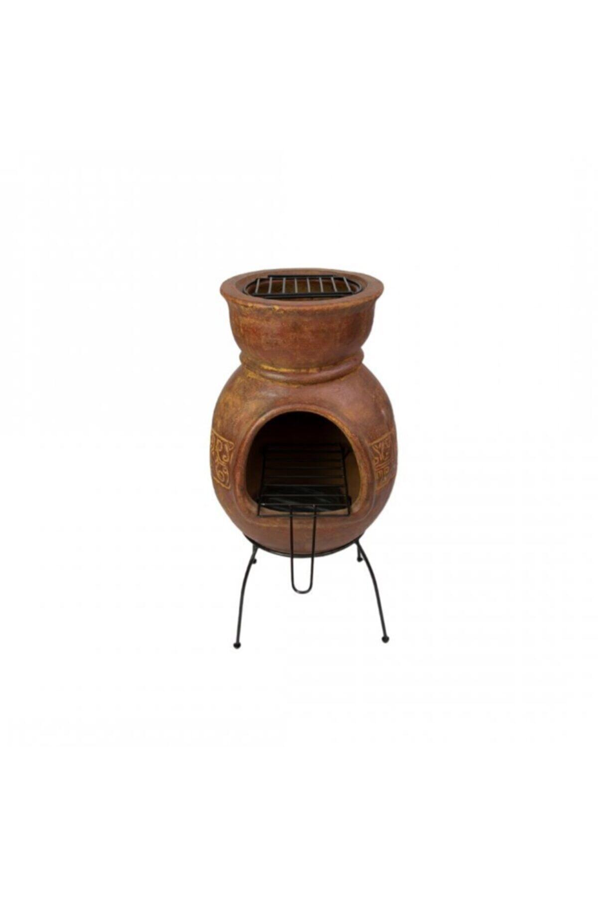 Greenmall Kırmızı Maya Meksika Taş Bbq Chimenea Ve Çantası