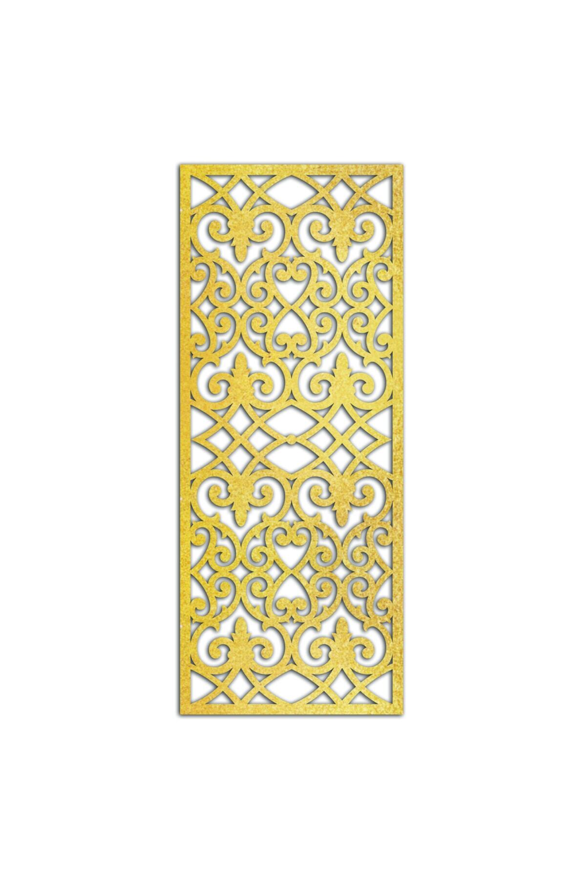 Liar Dekor Liar Ahşap Seperatör (Paravan) - KSP-206 - (18 mm) - (69 cm x 139 cm) - (Gold)
