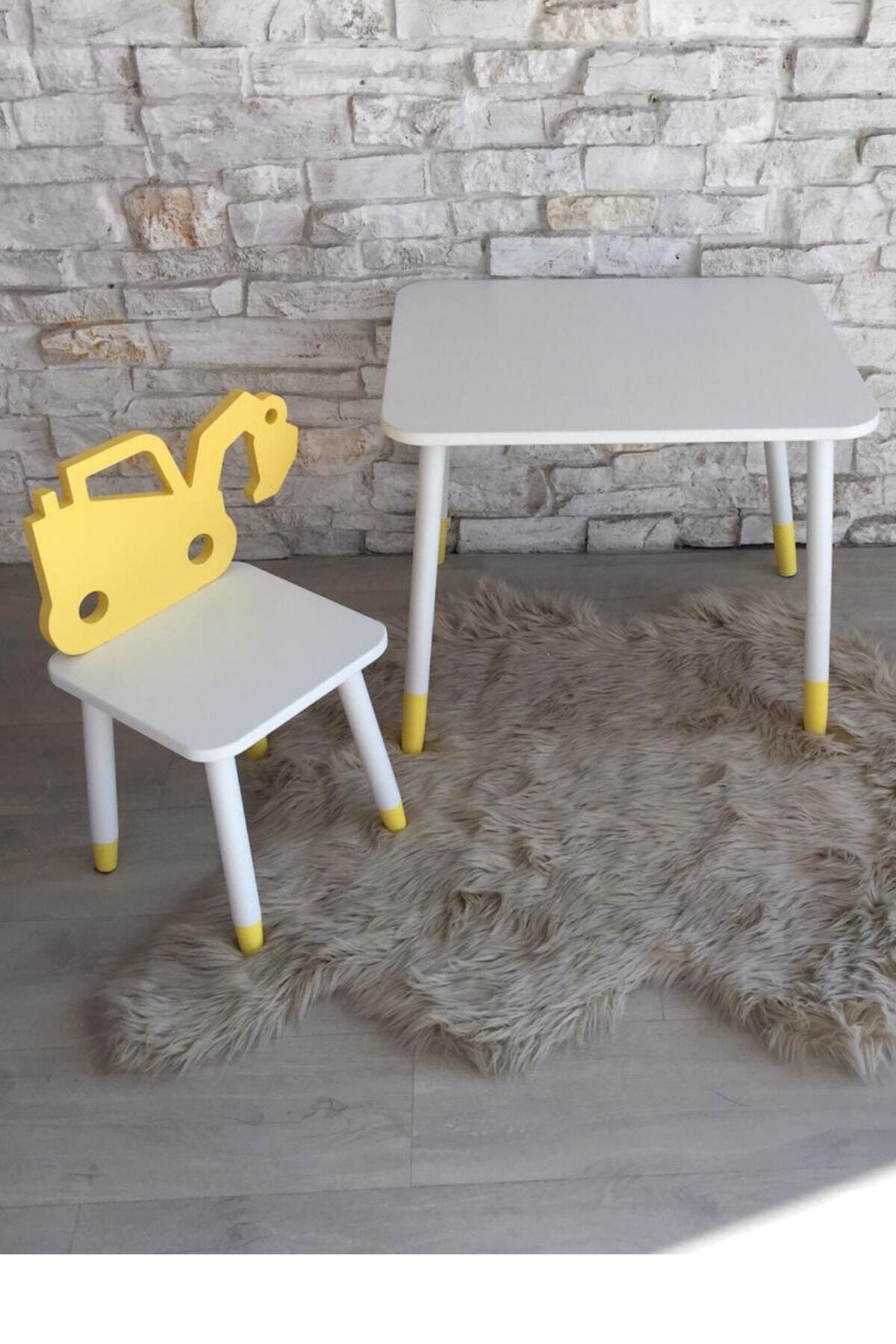 GO BABY Sarı Dozer Masa Sandalye