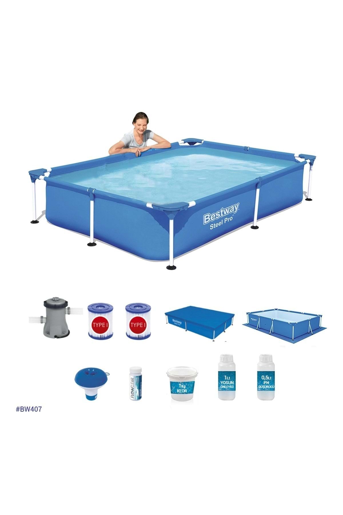 BESTWAY Prefabrik Havuz Seti 221x150x43cm Bw407