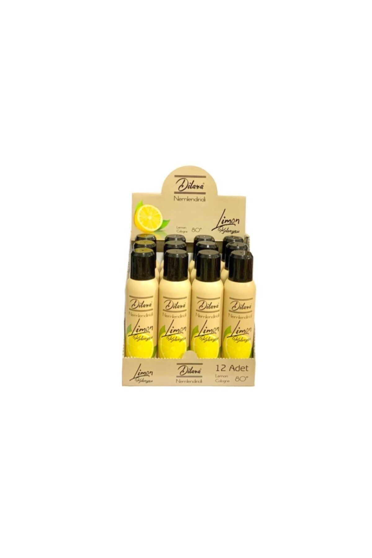 Dilara Dezenfektan Etkili 80 Derecelik Nemlendiricili Sprey Limon Kolonyası 12x150 Ml