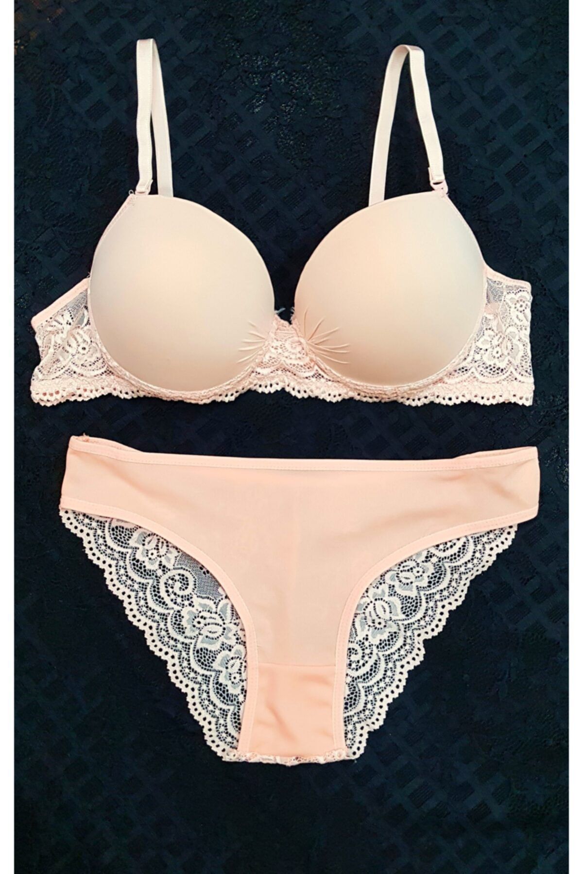 Dominant Kadın Pudra Büzgü Model Push-Up Sütyen Takım