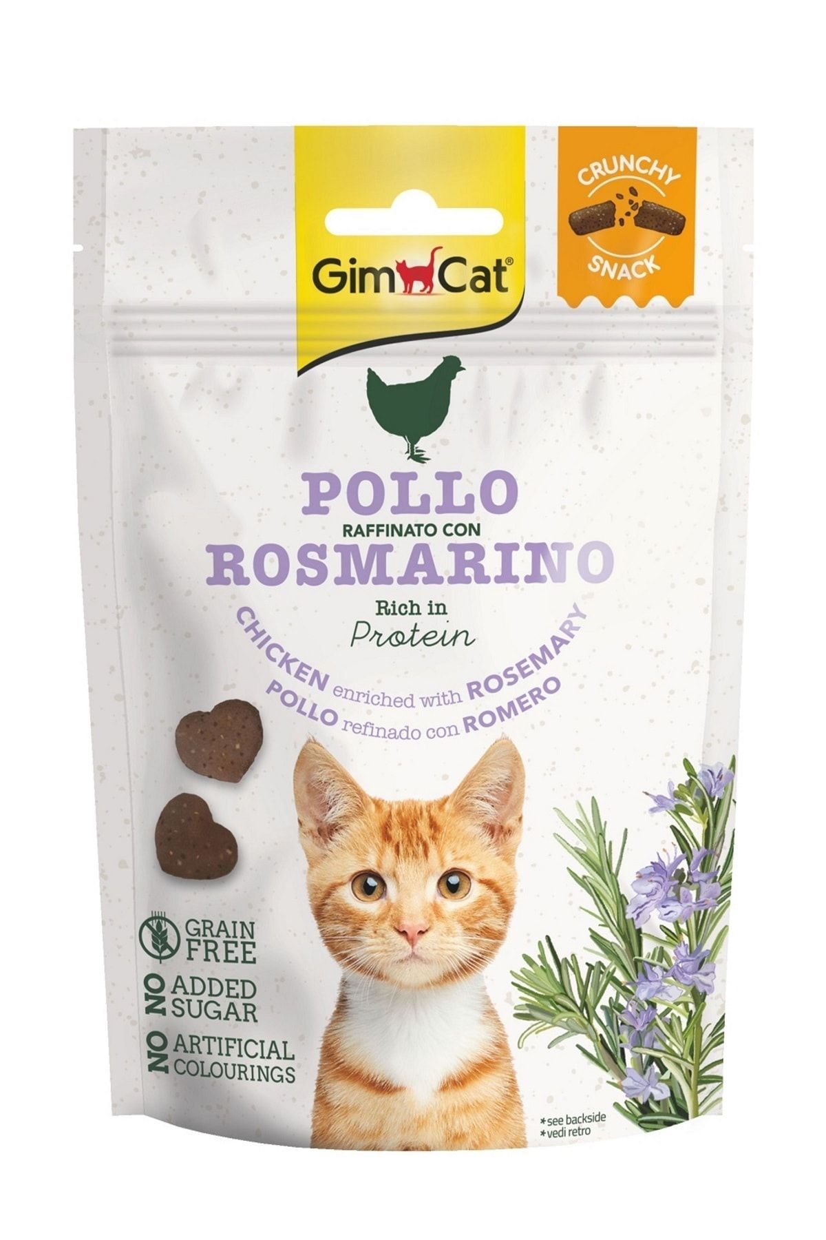 Gimcat Crunchy Snacks Chicken Rosmery Tahılsız Kedi Ödülü 50 gr