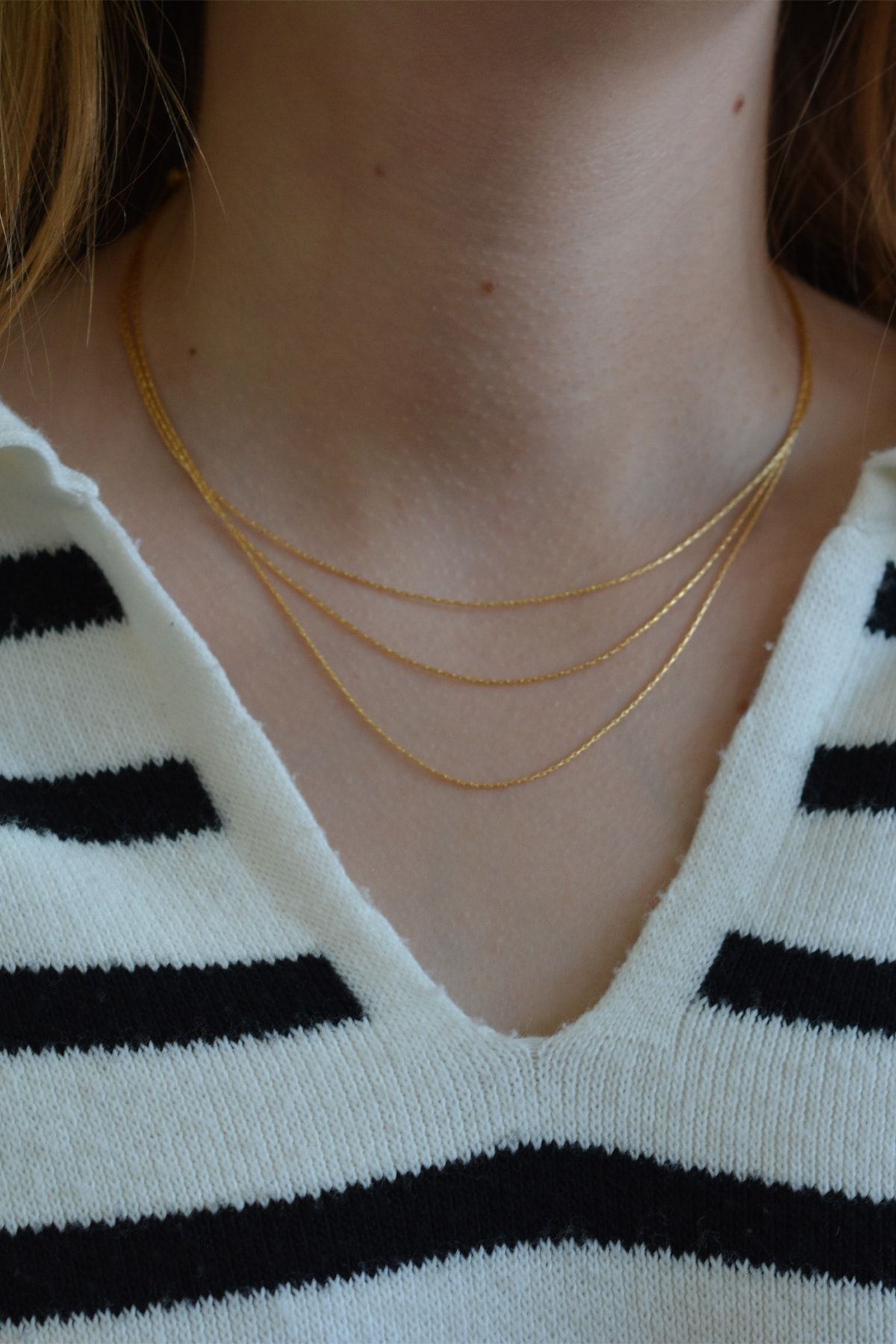 Triple cheap chain necklace