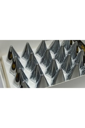 Üniveral 19mm Nikelaj Krom 20 Adet Sivri Bijon Kapağı Seti Image 1