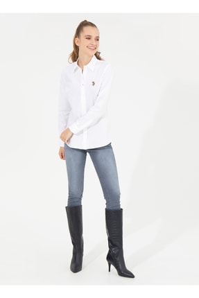 Gömlek Yaka Beyaz Kadın Gömlek Crıscolor022k Image 2