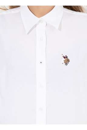 Gömlek Yaka Beyaz Kadın Gömlek Crıscolor022k Image 5