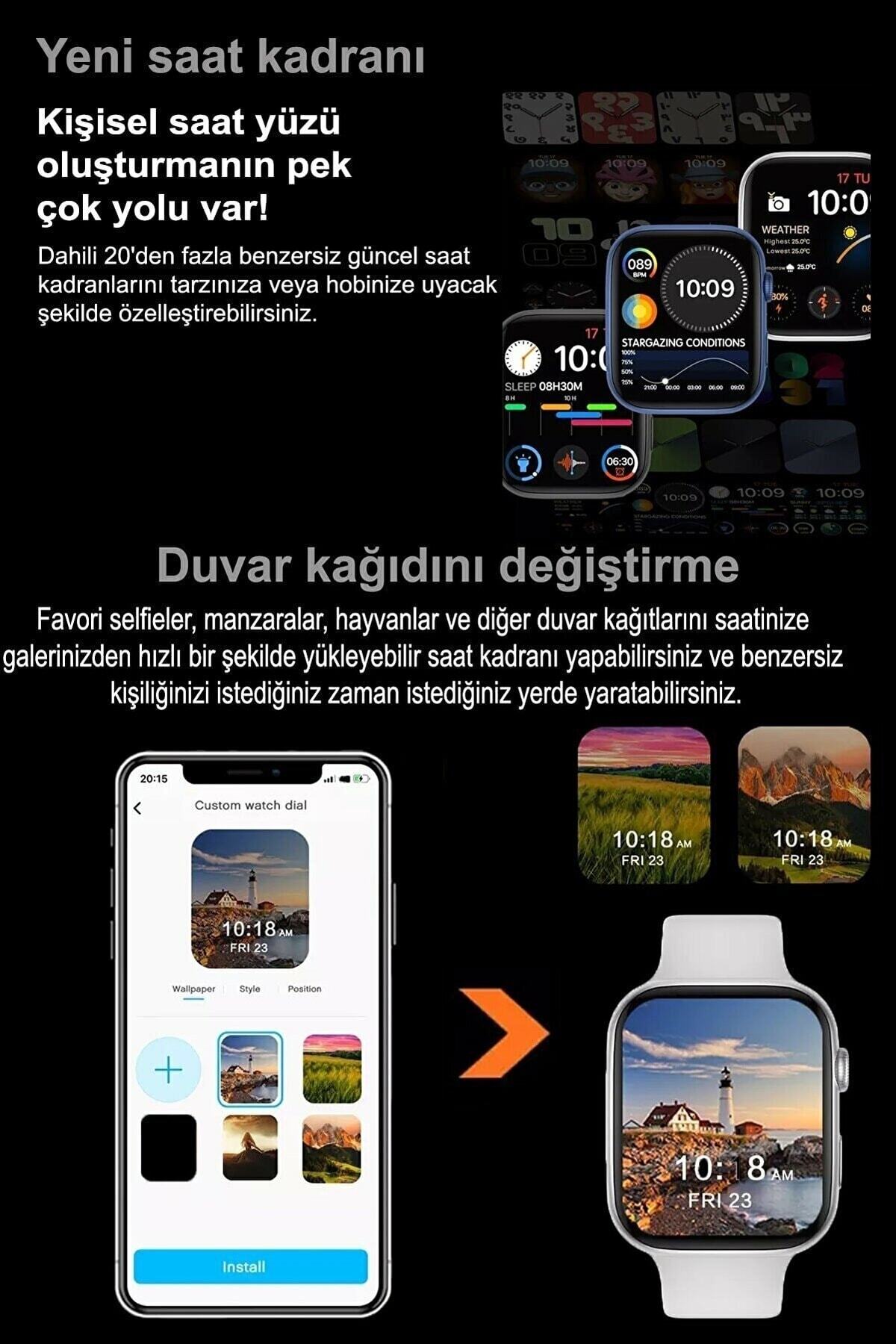 Watch 7 Watch Smart Watch with Voice Search Notification Assistant سازگار با اندروید و آیفون