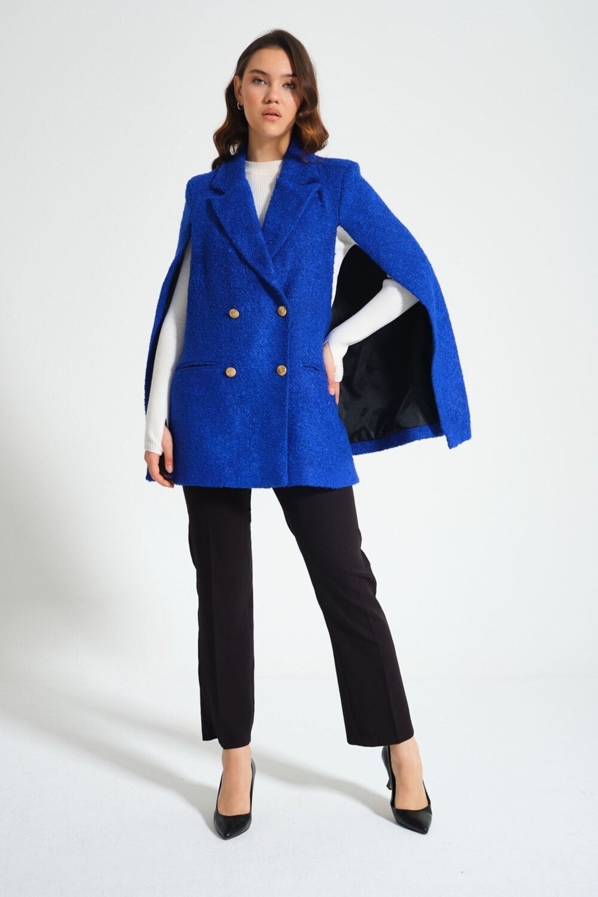 Navy sales cape blazer