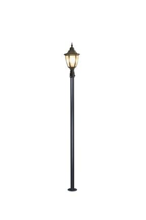236 Cm Altıgen Direkli Bahçe Armatürü - Bahçe Lambası - Siyah Image 0