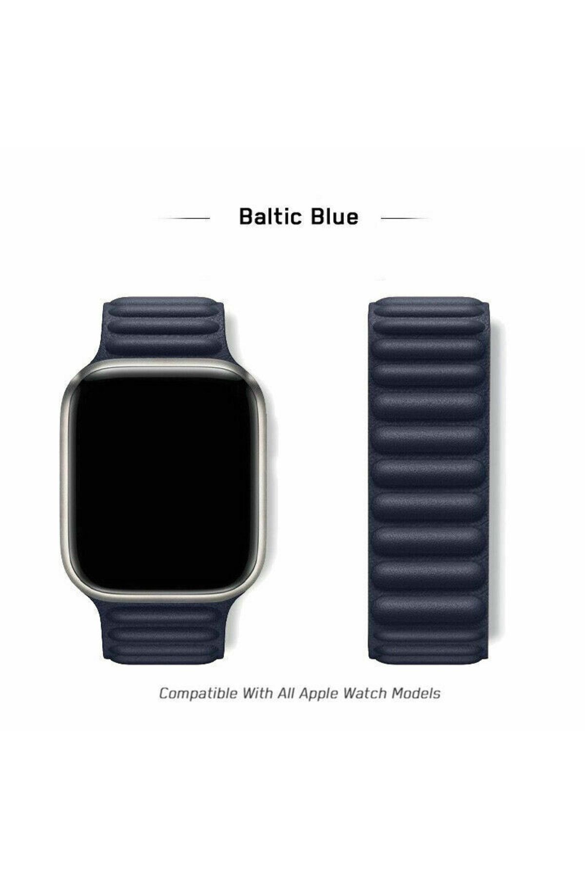 Apple watch baltic blue leather link cheap