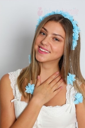 Sarkan Küpeli Mavi Lohusa Tacı Lh2312 Image 0