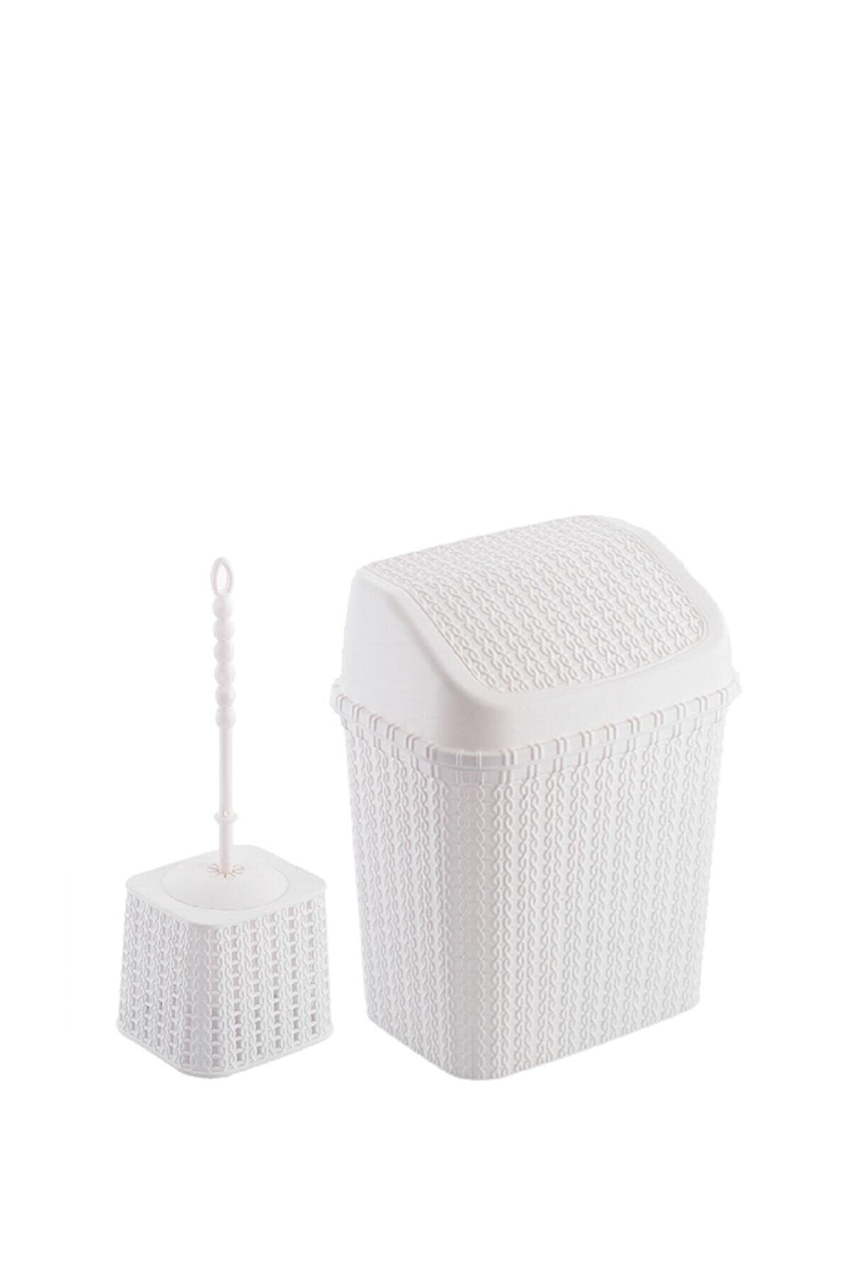 Happyspring Örgü Çöp Kovası Ve Wc Fırça Banyo Seti