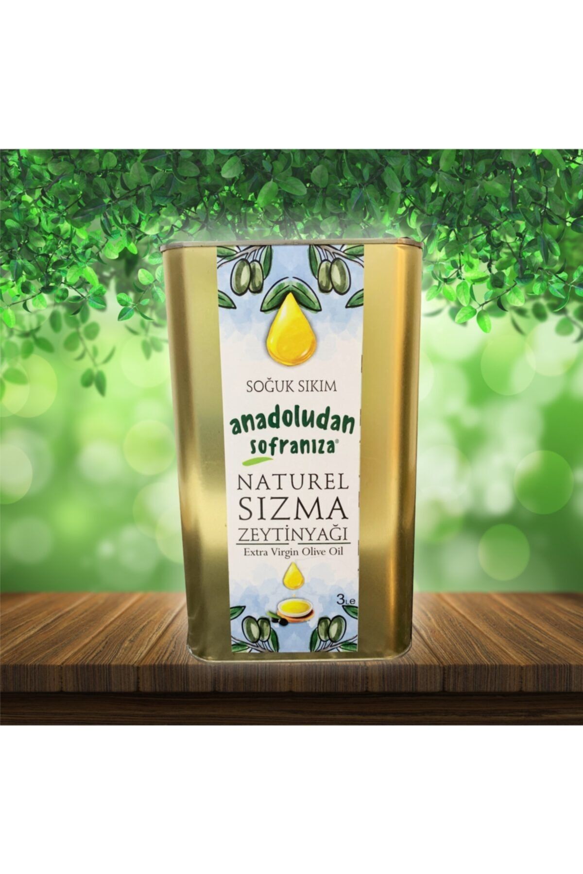 Anadoludan Sofranıza Soğuk Sıkım Naturel Sızma Zeytinyağı 3l