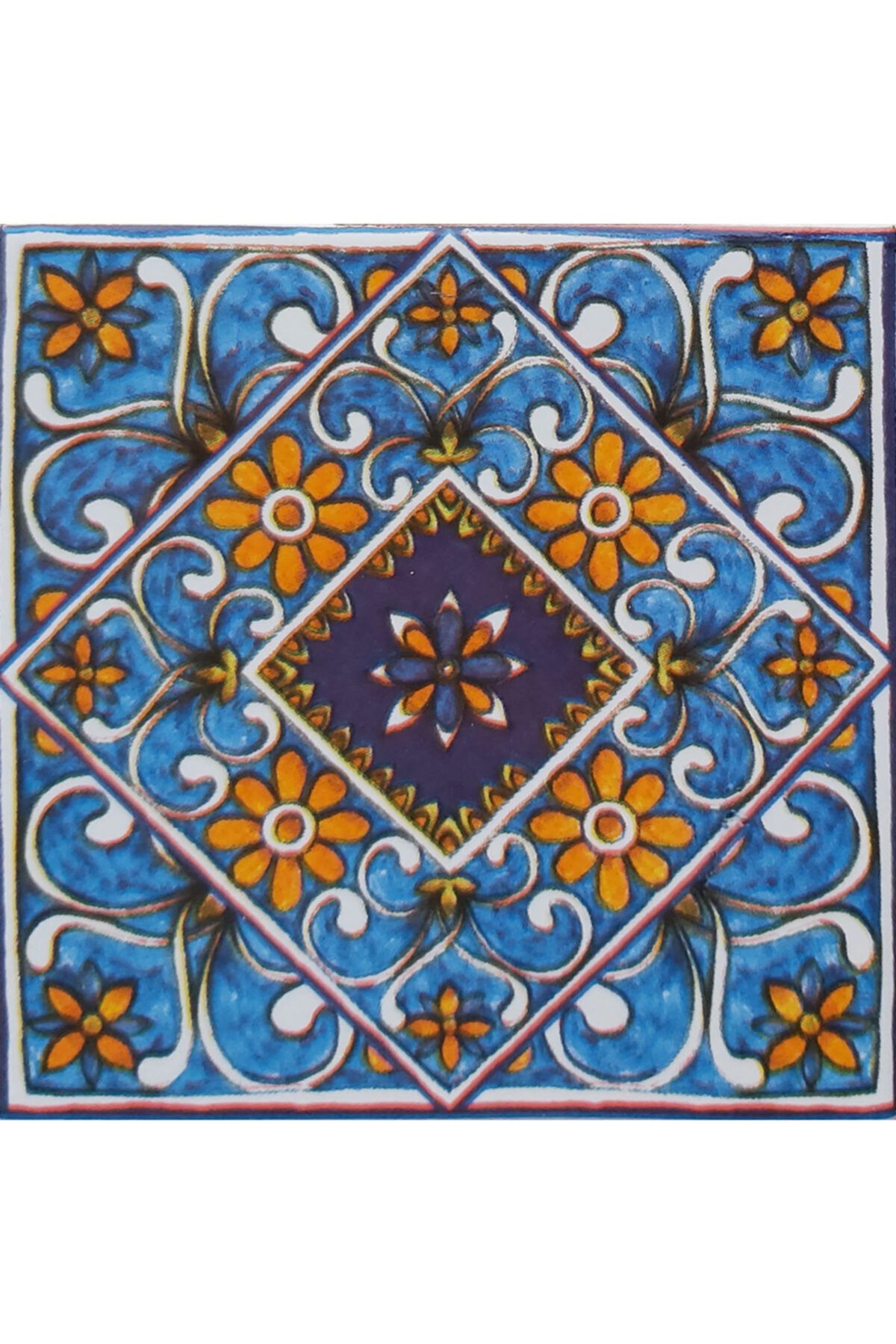 CAN SERAMİK – 10*10 Cm. Cç-24 Kütahya Çini Karo ( 10'lu 1 Paket)