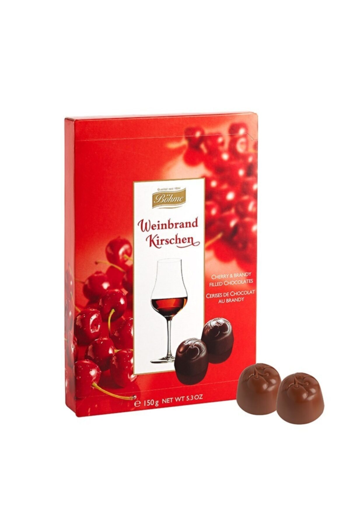 Böhme Weinbrand Vişne Likörlü Brandili Çikolata Alköllü Ithal Çikolata Alcoholic Chocolate 150 gr