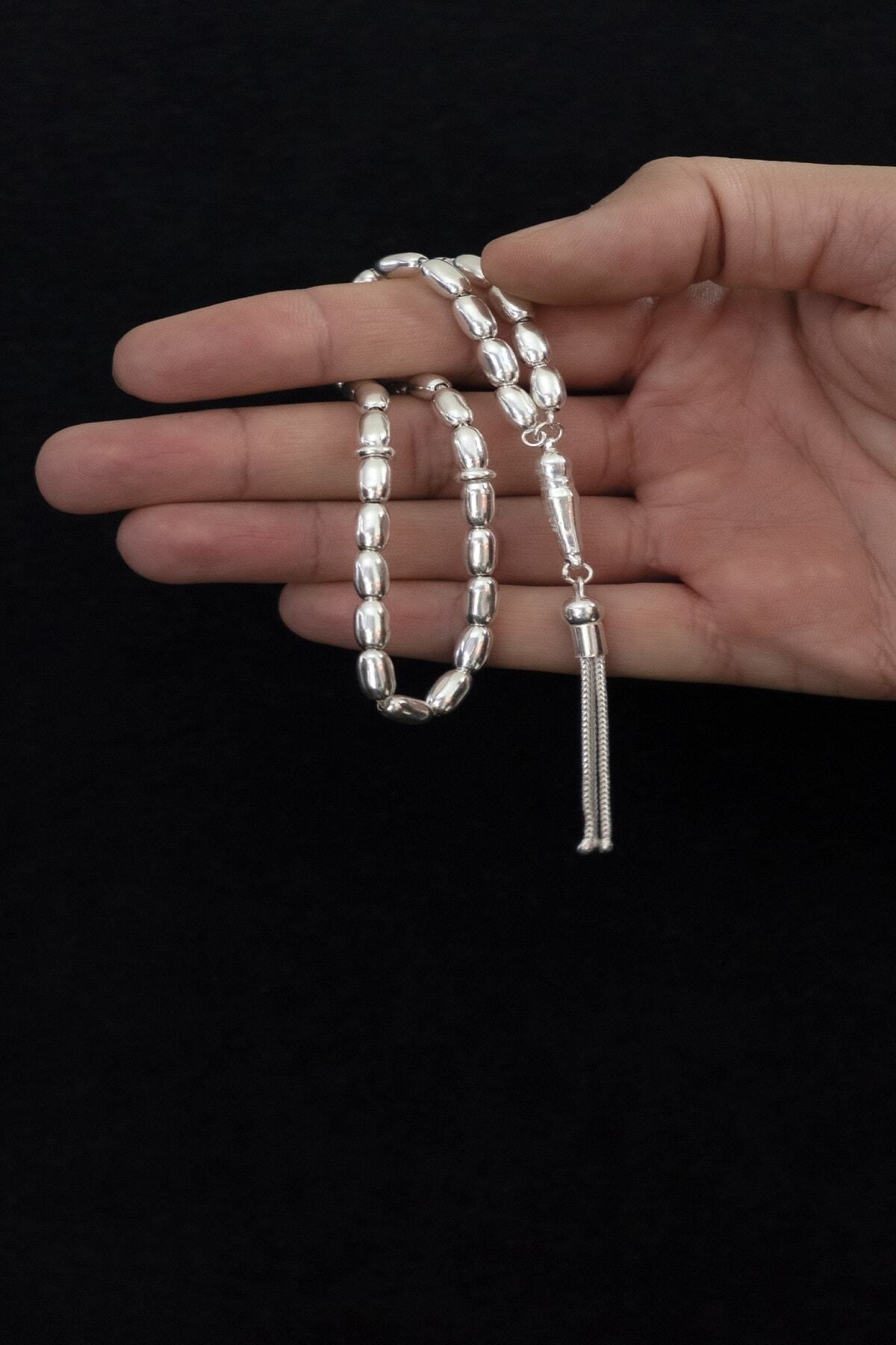 Roza Silver Düz Gümüş Tespih