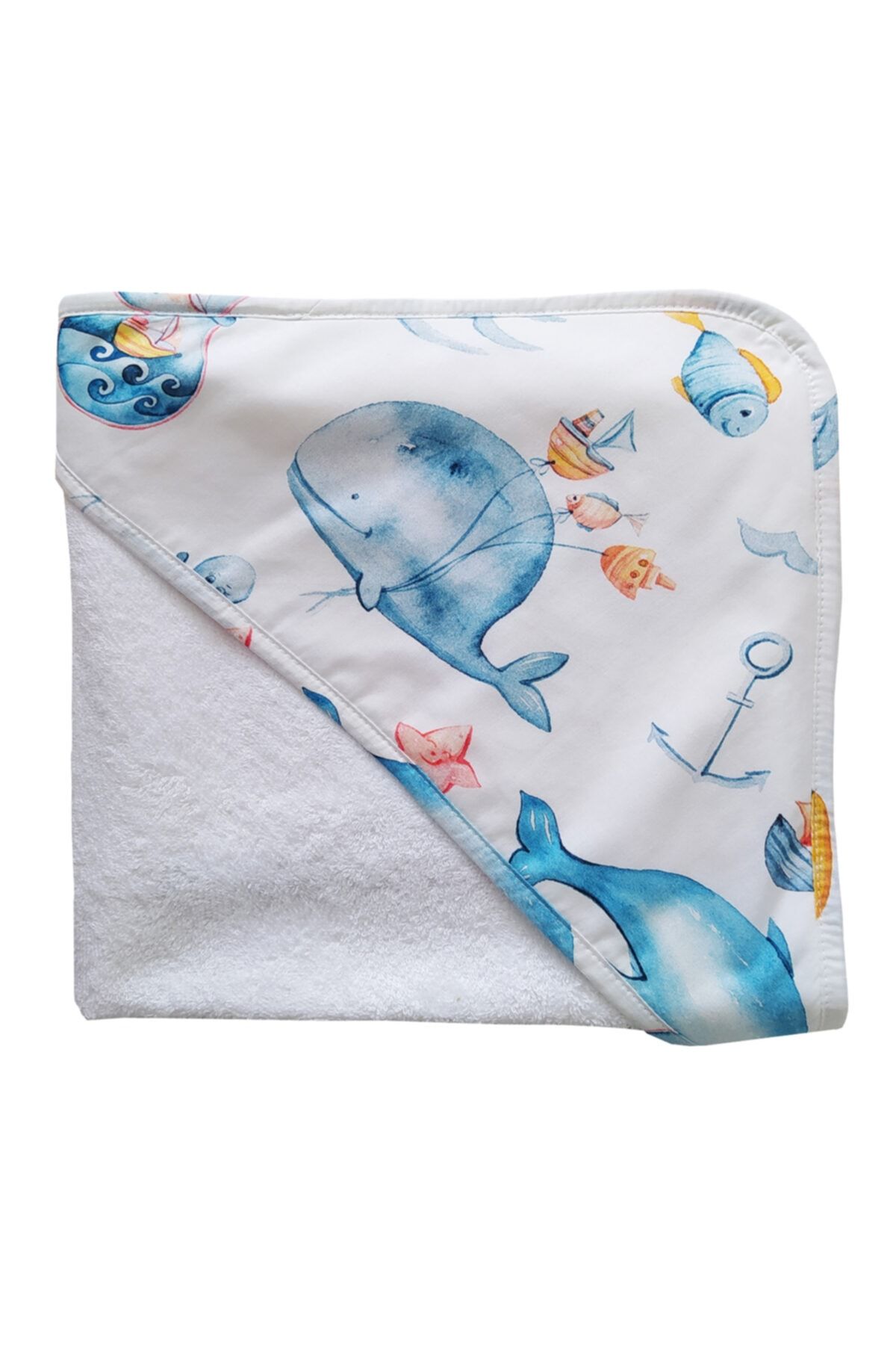 Blue & Pink Marine Bebek Banyo Kundağı 75x75