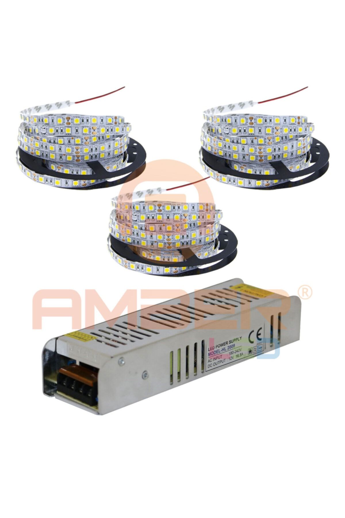 amberled serit led 3 cipli ic mekan mavi 15 metre 12v 16 5 amper 200 watt led trafo fiyati yorumlari trendyol