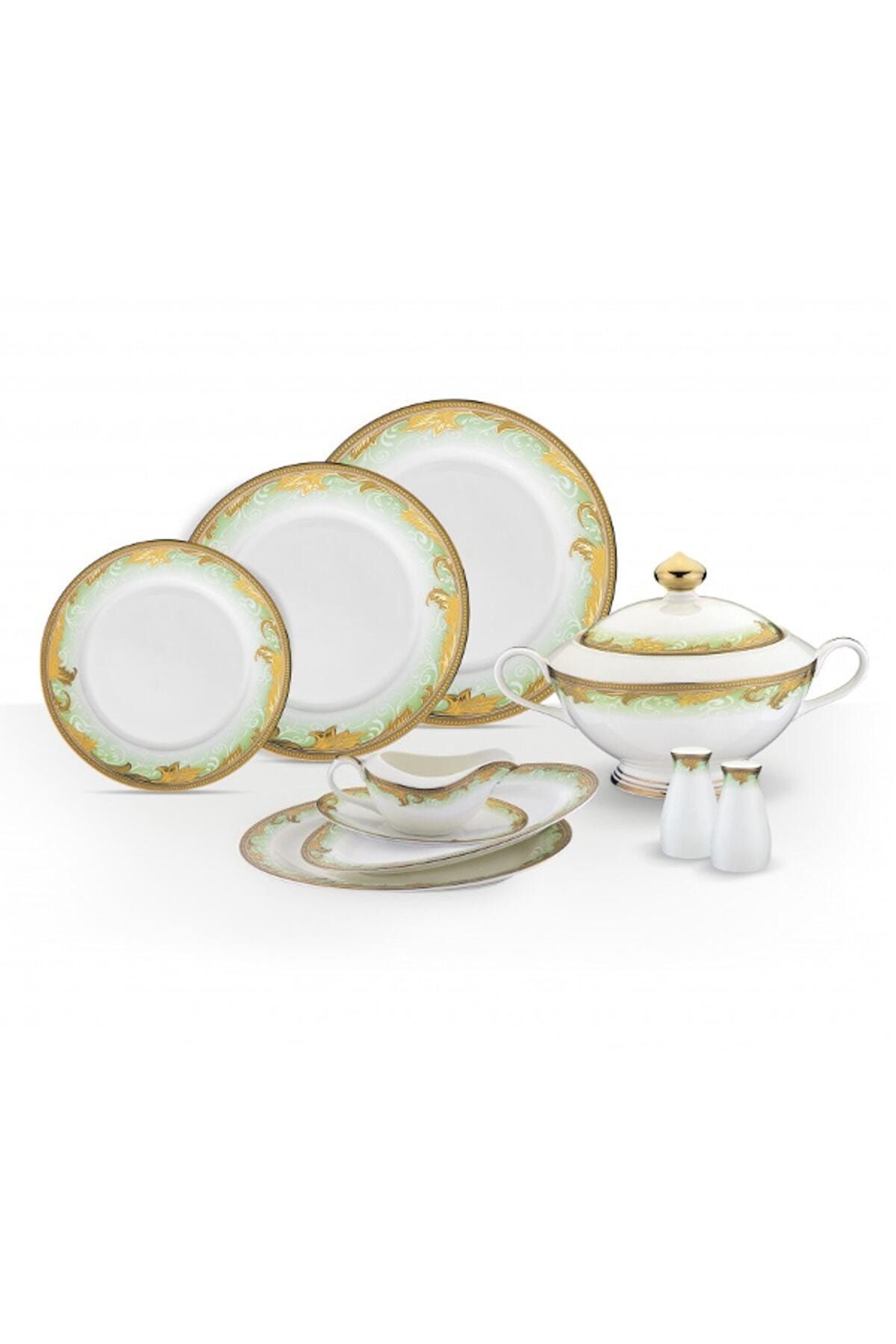 Porio Parma 74 Parça Bonechina Suplalı Yemek Takımı