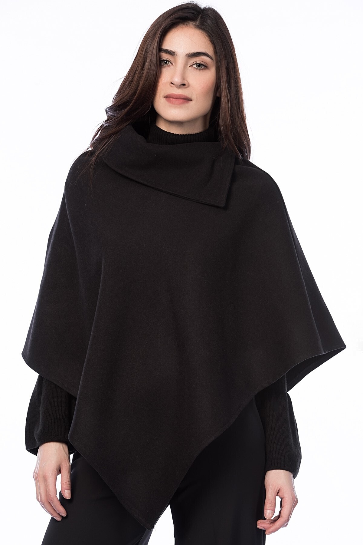 Pitti Kadın Siyah Panço 70257-p