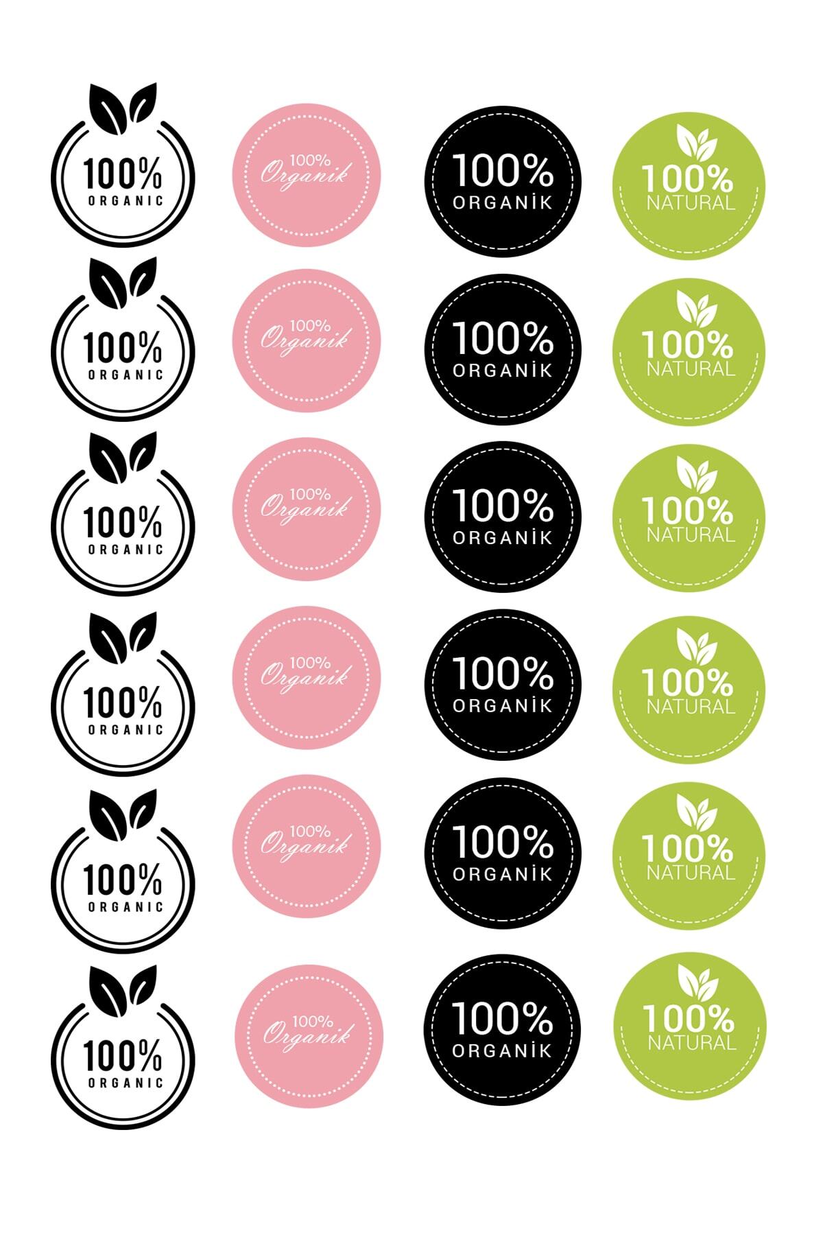 Moccoll 24lü Set Kavanoz Etiketi %100 Organik Etiket Sticker