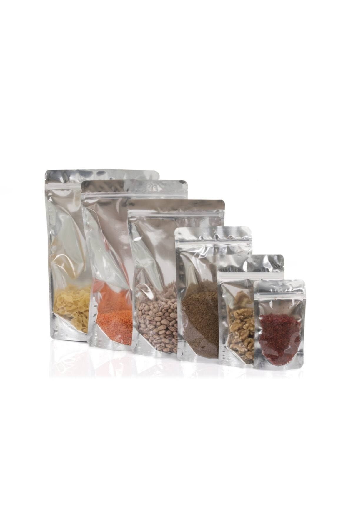 onlinepoşet Şeffaf Metalize Kilitli Doypack 100 Adet - 13x22,5 Cm