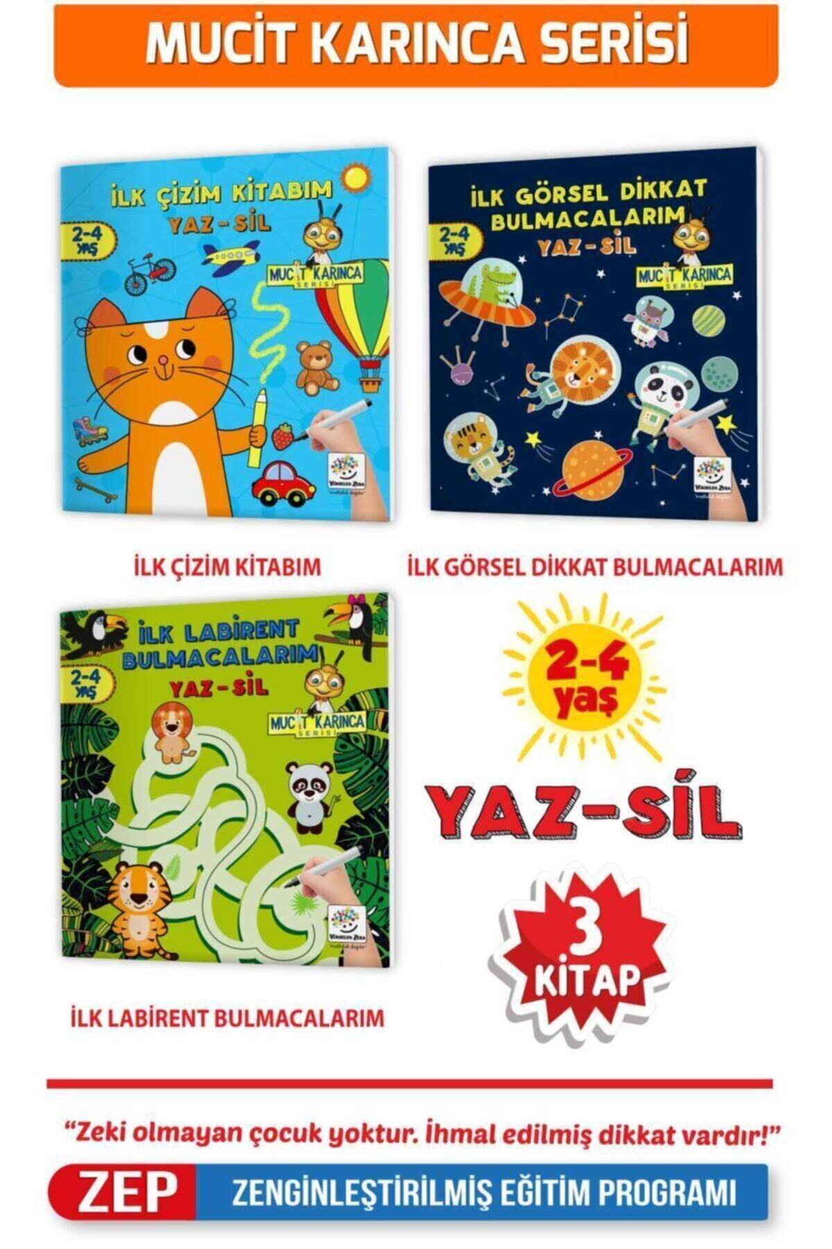 Yükselen Zeka Yayınları Yükselen Zeka 2-4 Yaş Mucit Karınca-2 Yaz-sil Kitaplar Serisi