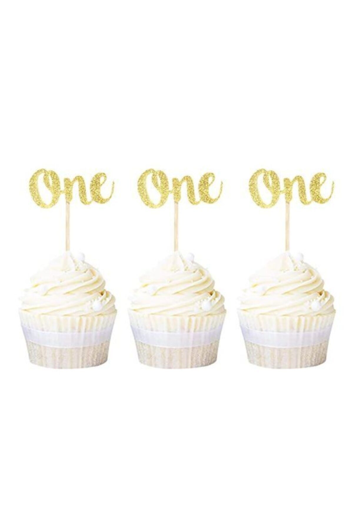 Colorofstory 6'lı Gold One Cupcake Çubuğu-cupcake Topper