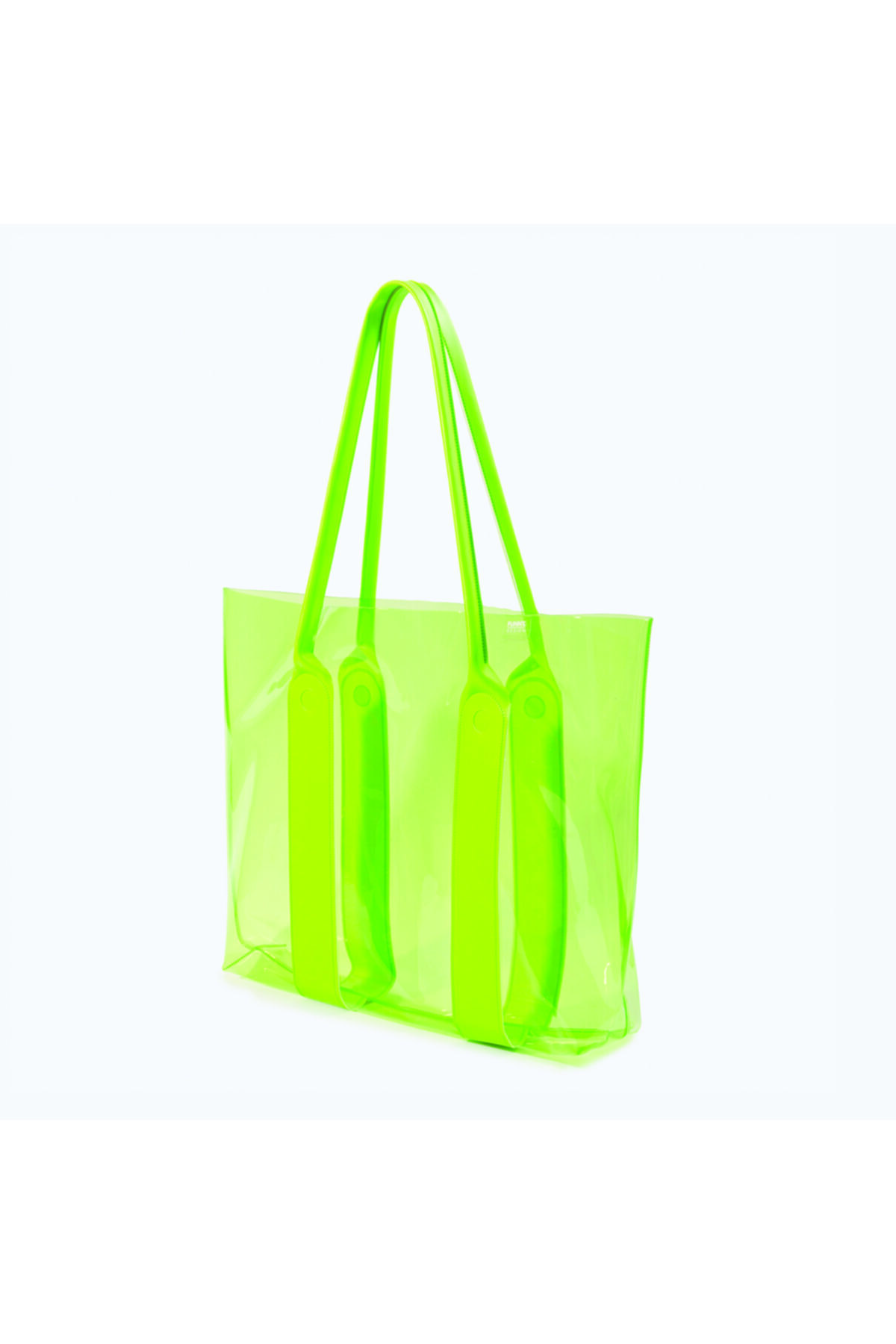 Funny Design Kadın  Suni Deri Saplı Şeffaf Neon Omuz Çantası Funbag 20 009