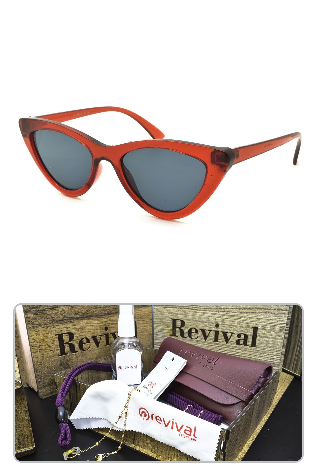 Revival Frames Kadın Kırmızı Güneş Gözlüğü