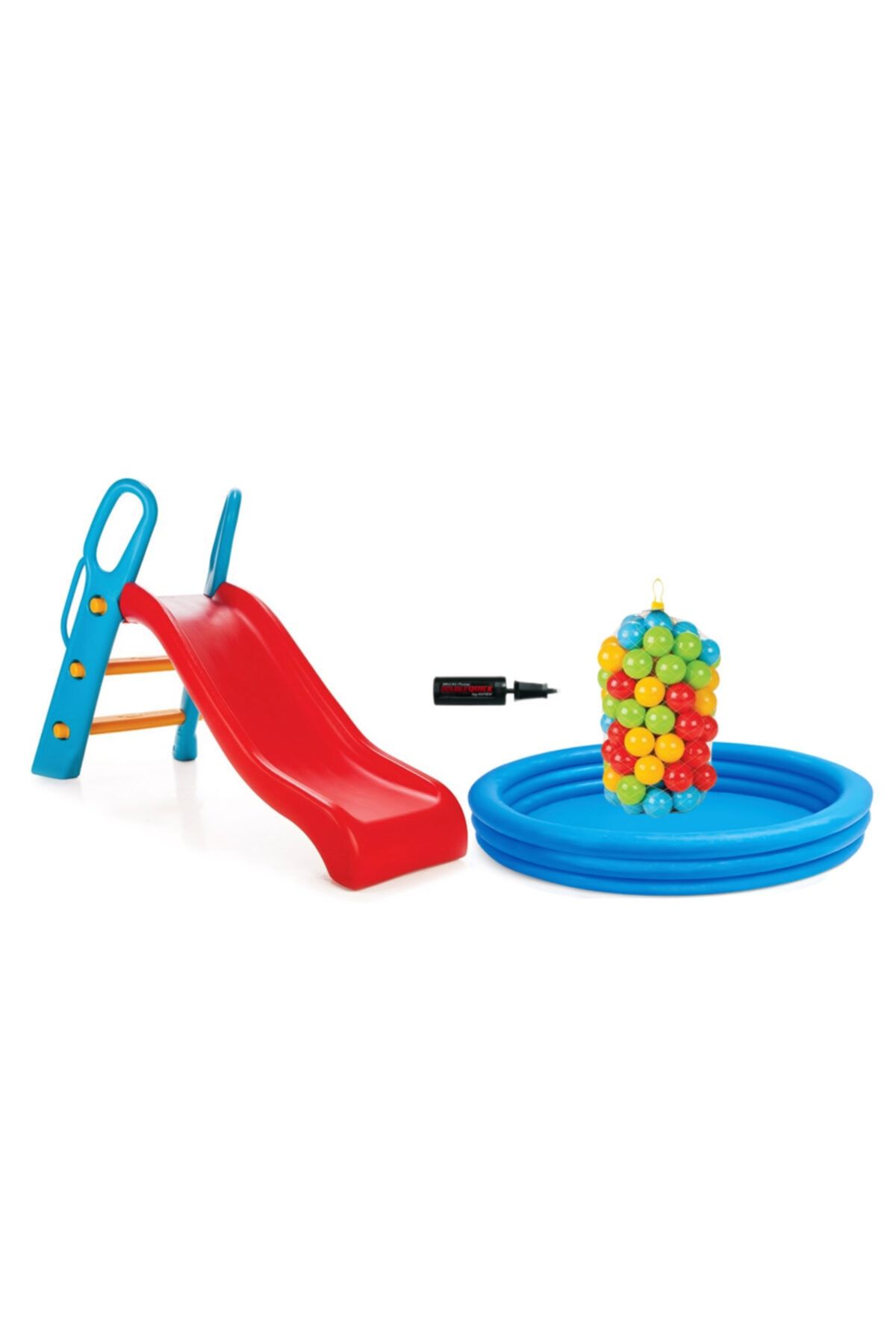 Intex Kaydıraklı Oyun Havuzu Seti(kaydırak+100 Top (6 Cm) + Pompa +Kristal Havuz(114*25 Cm))