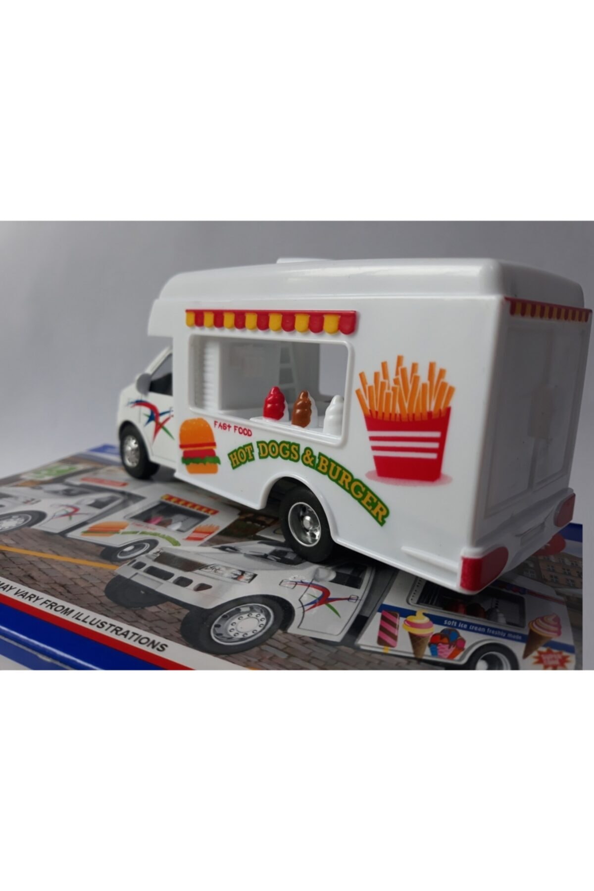 OYUNCAKSAHİLİ Karavan Diecast Metal Hamburger Aracı Oyuncak Araba Arka Kapılar Aç