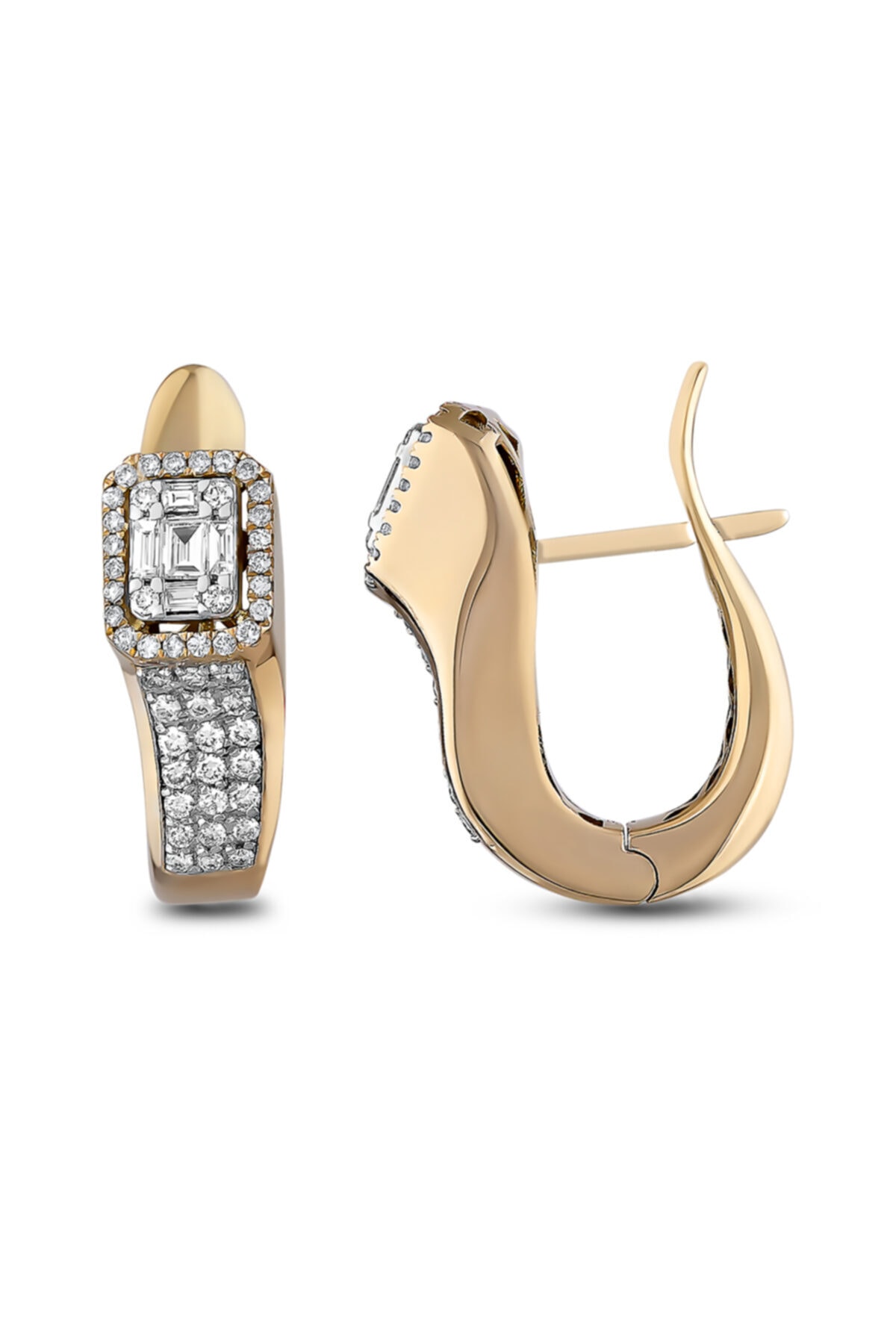 Barok Diamond Baget Pırlanta Küpe 1.10 Ct. E Vs 18k