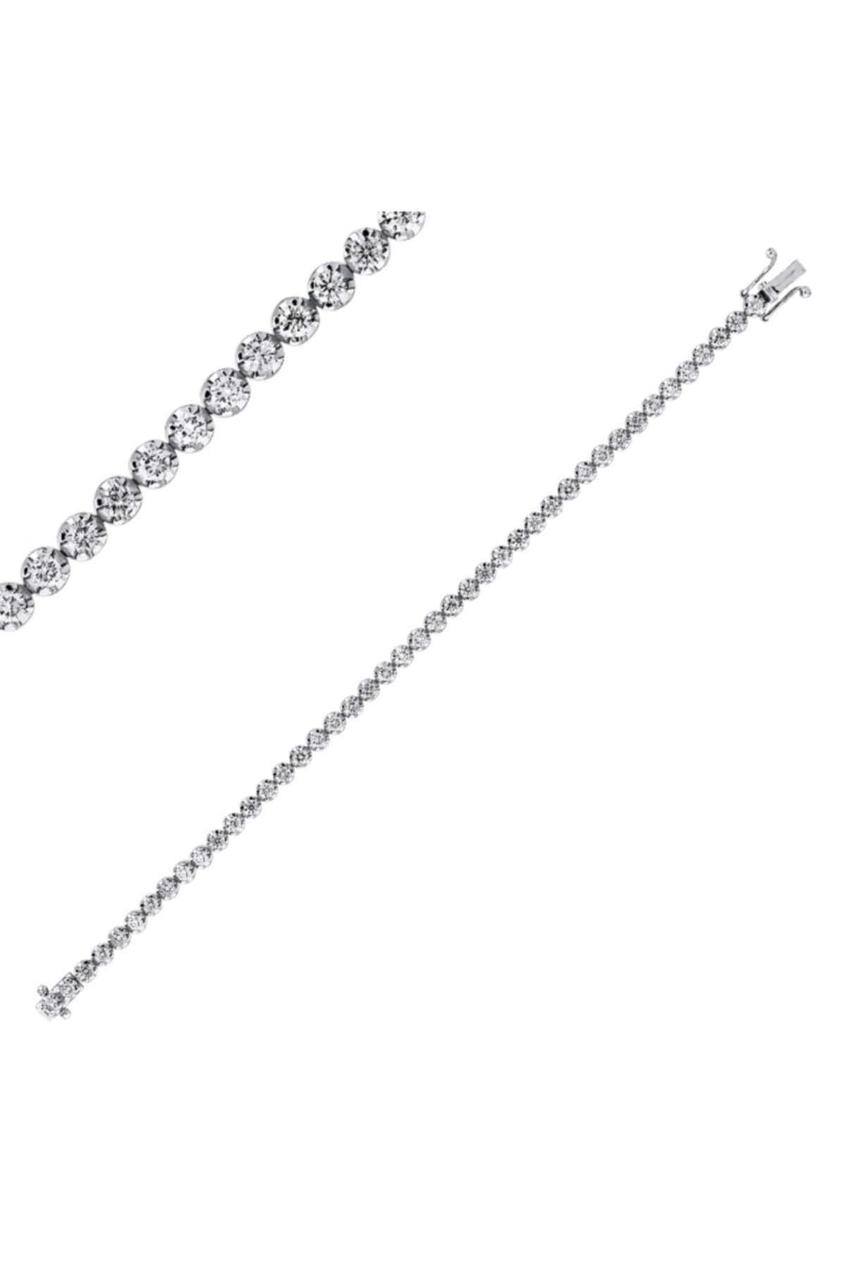 Barok Diamond Pırlanta Su Yolu Bileklik 4.37 Ct. F Sı1 18k