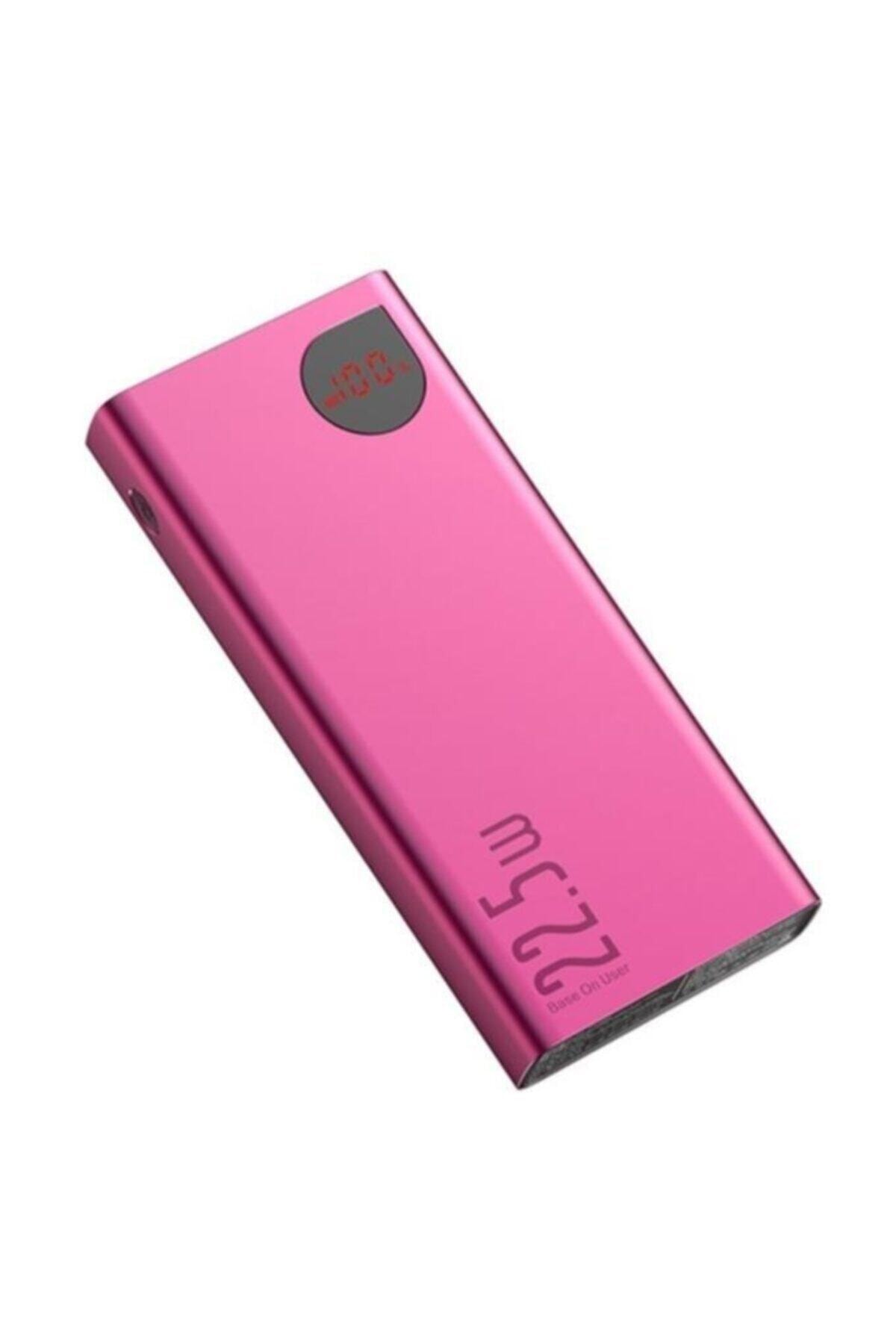 Baseus Adaman 22.5w Hızlı Şarj 10000mah Power Bank Metal Kasa Digital Dijital Gösterge Fuşya 31819