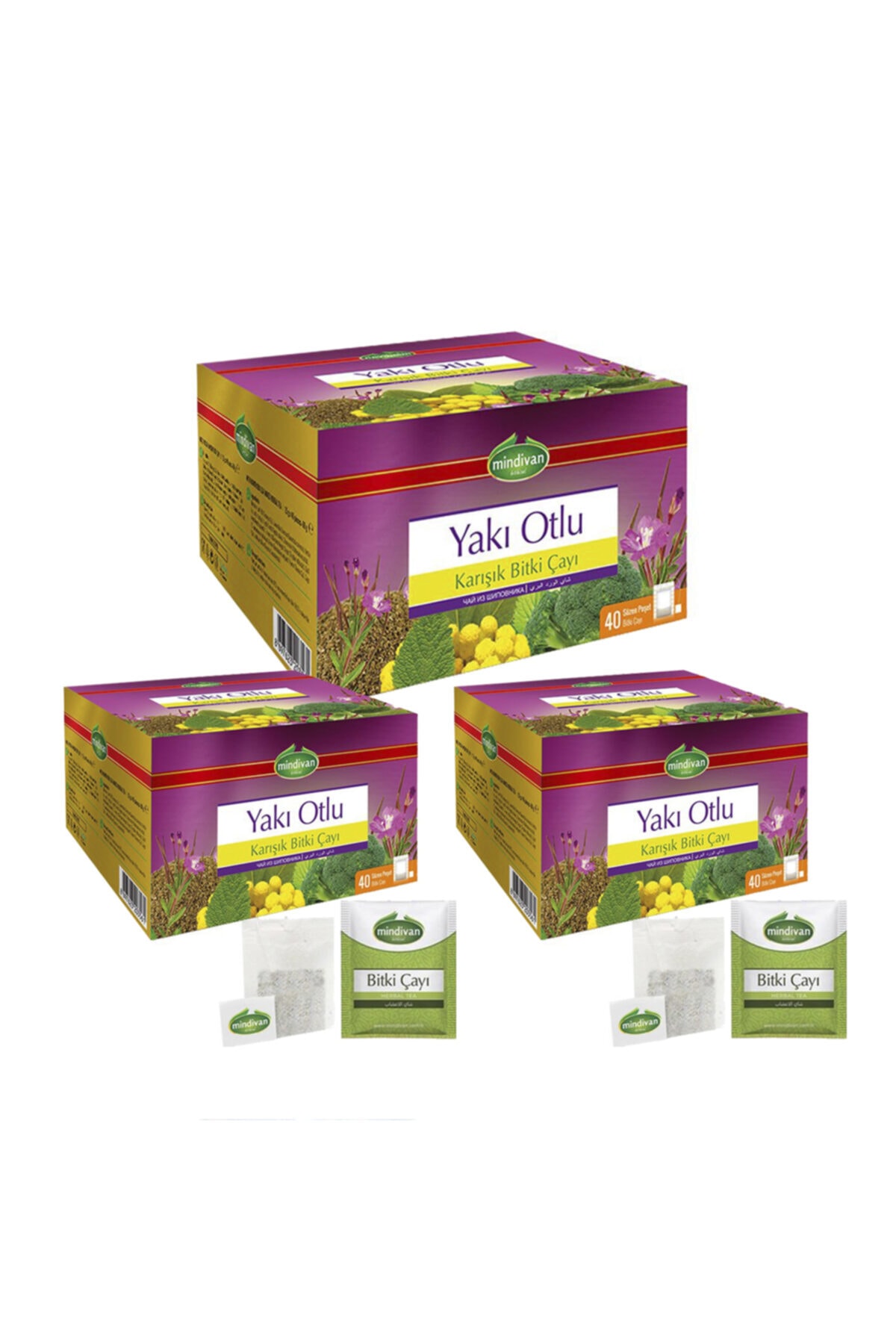 Mindivan Yakı Otlu Çay 40'lı Ipli Zarflı Süzen Poşet X 3 Adet